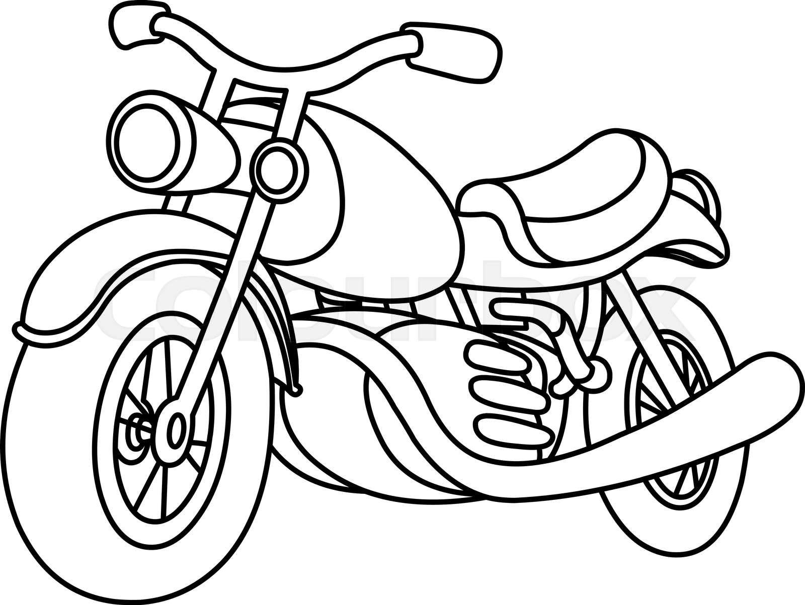 Outlined Motorcycle Stock Vector Colourbox