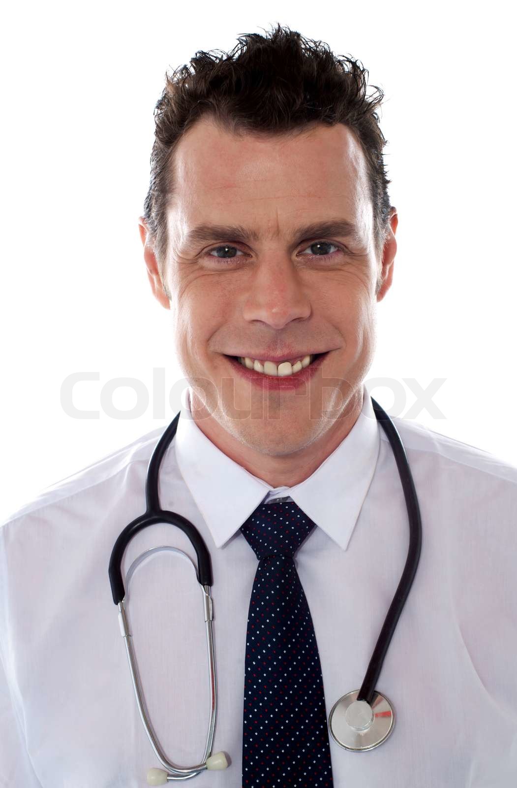 junger hübscher Arzt, portrait Stock Bild Colourbox