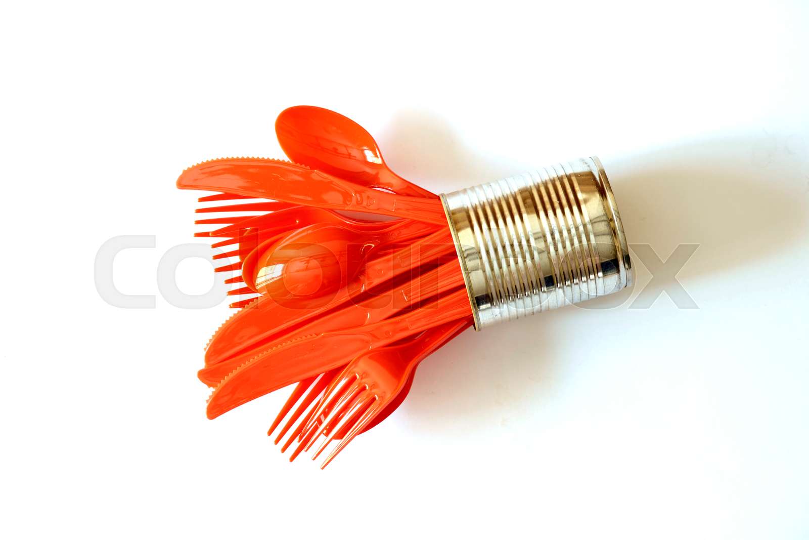 Plastic Cutlery Stock image Colourbox