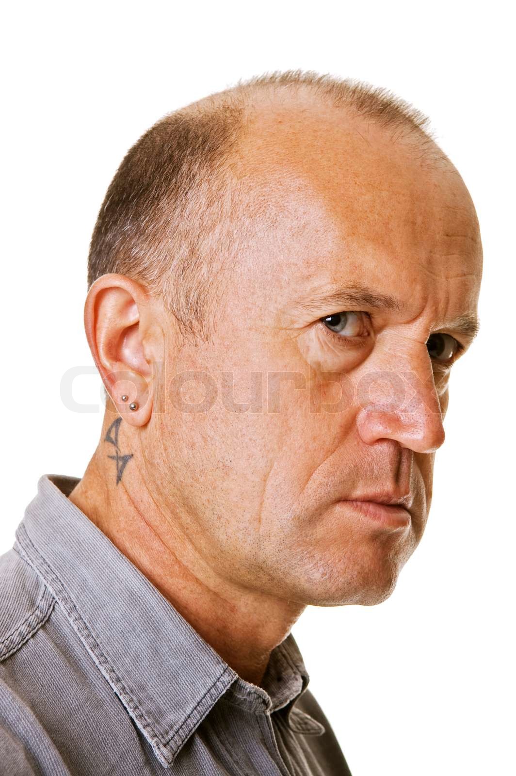 hübscher Mann mittleren Alters mit Tattoo weiß | Stock Bild | Colourbox