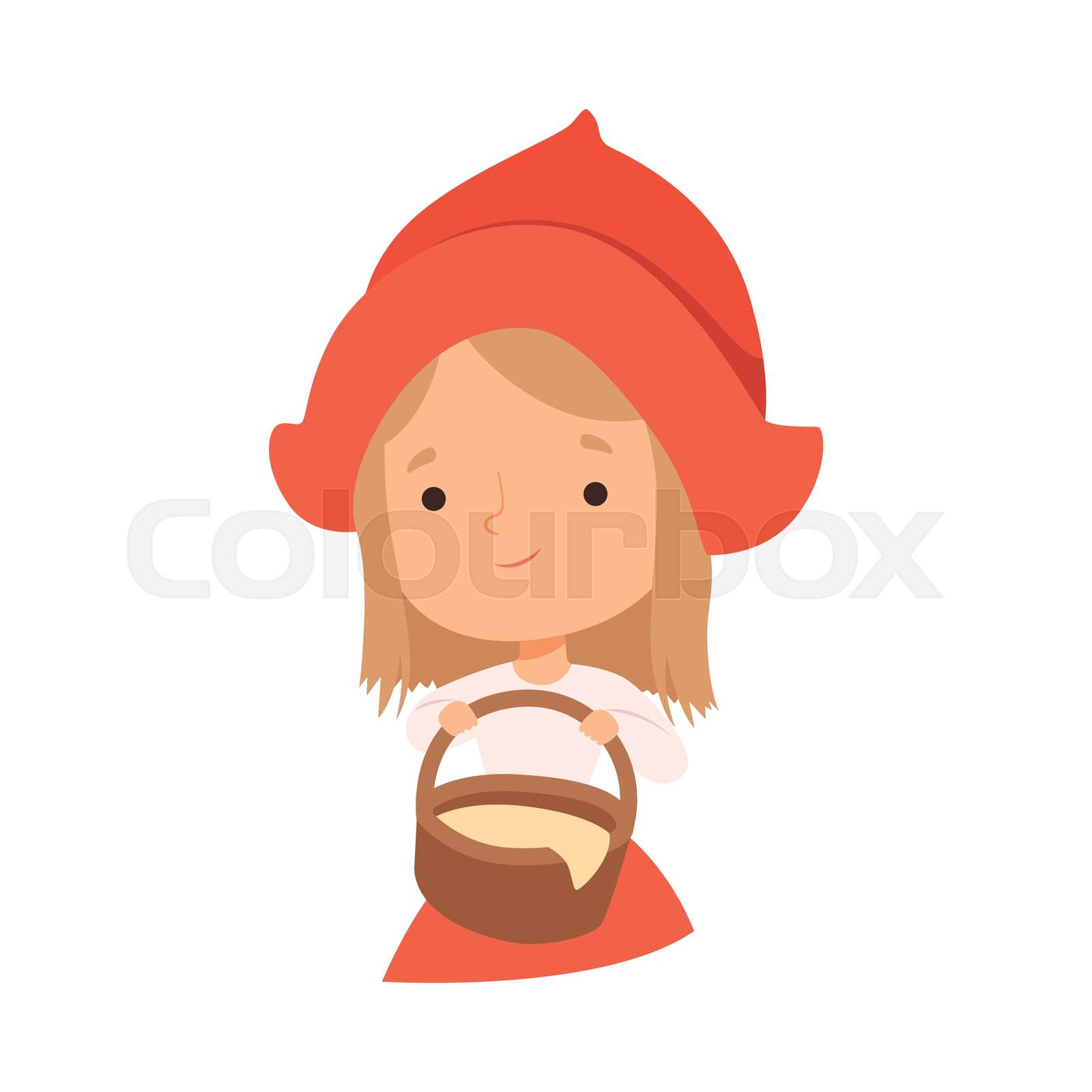Little Red Riding Hood Character From Fairy Tale Vector Illustration