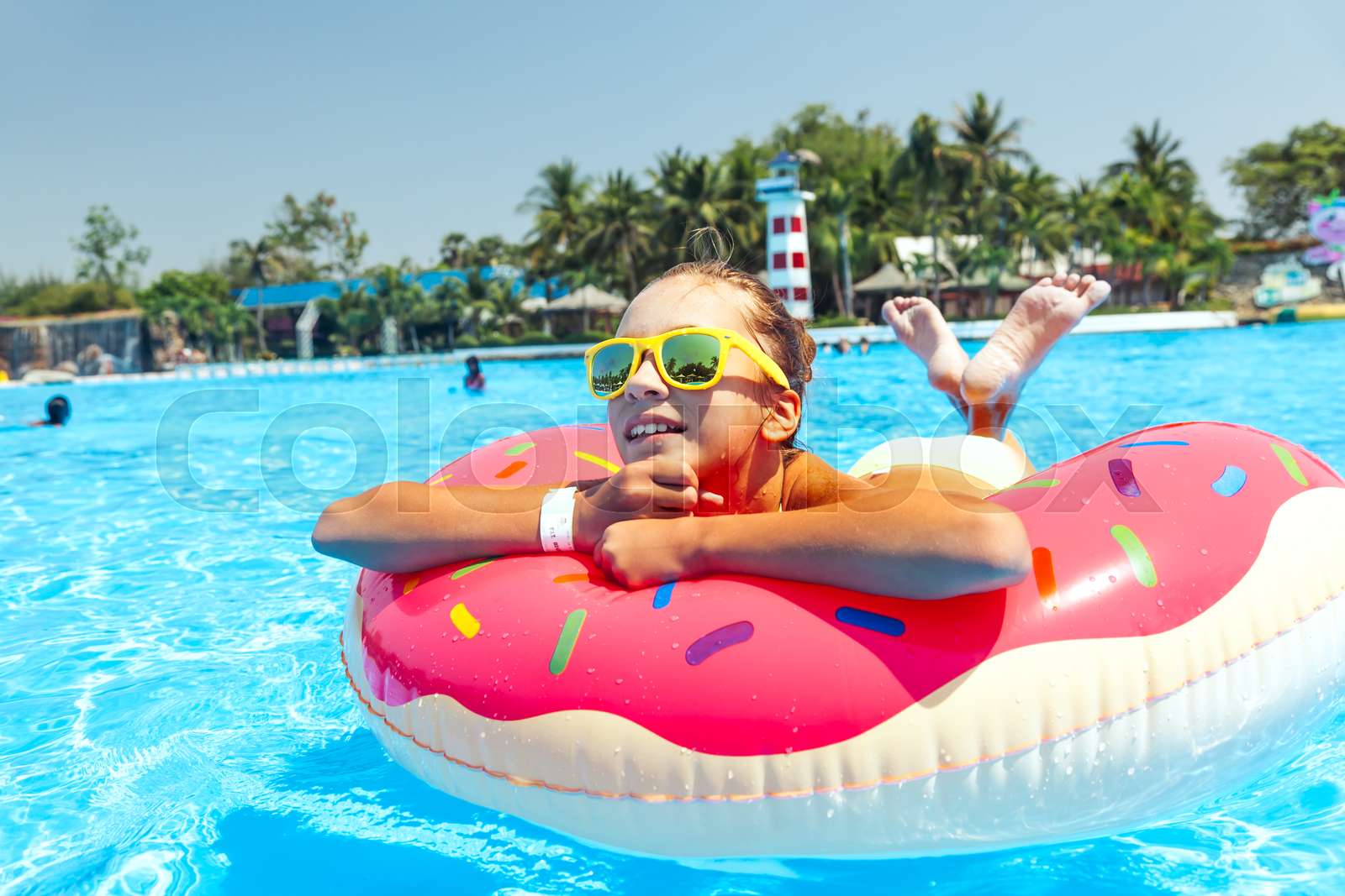 Tween Girl In Water Park Stock Image Colourbox