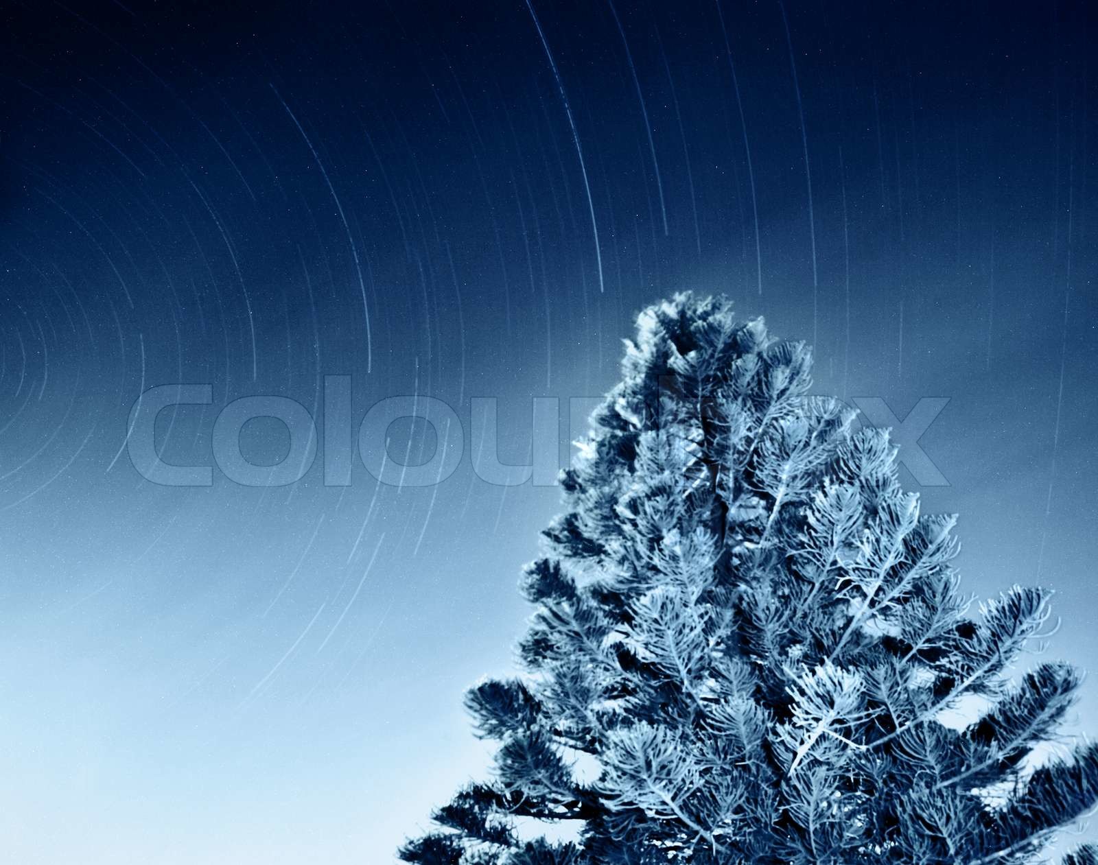 Night sky of falling stars | Stock image | Colourbox