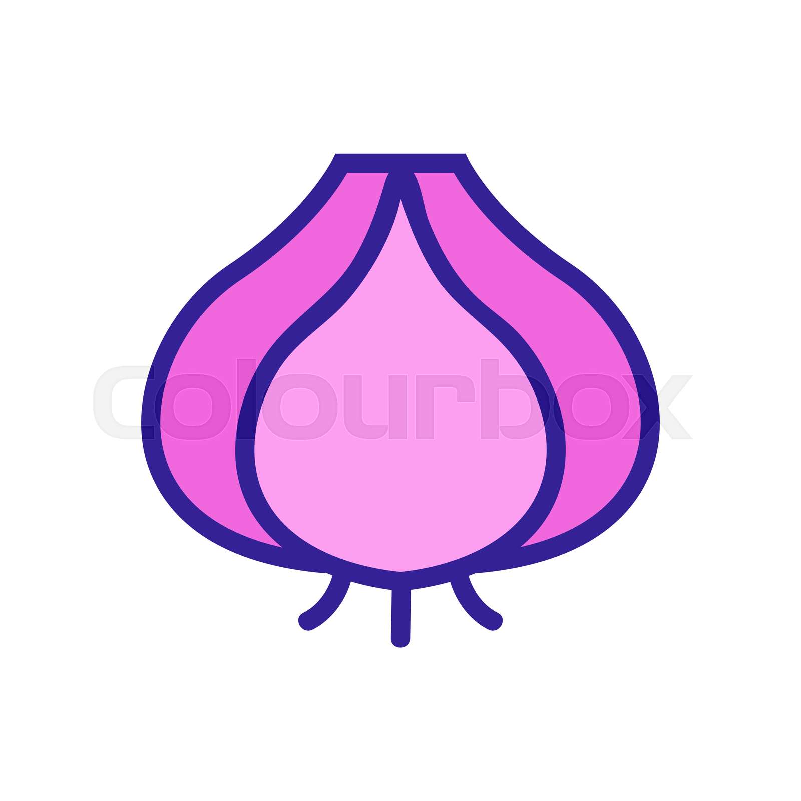 garlic icon vector. Isolated contour symbol illustration Stock vector