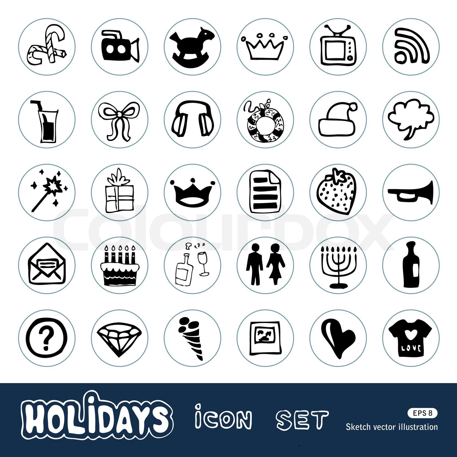 Holidays and celebration web icons set | Stock vector | Colourbox