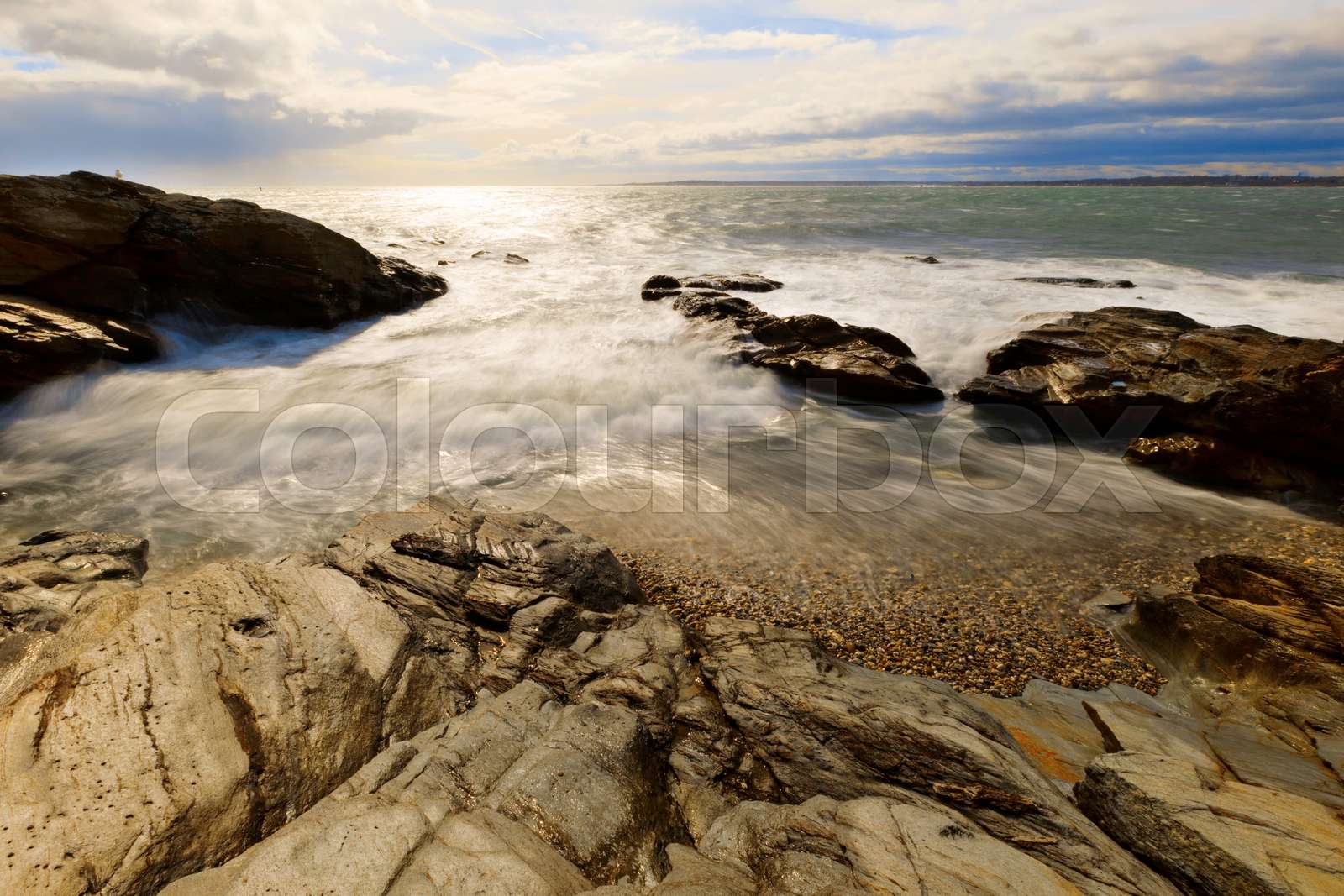 Rocky ocean shore. Stock image Colourbox