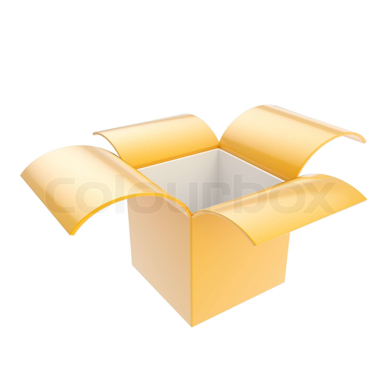 Glossy package parcel box isolated on white | Stock image | Colourbox