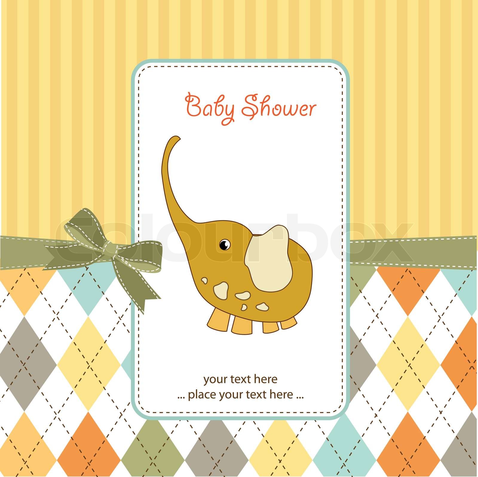 Greeting card with elephant | Stock vector | Colourbox