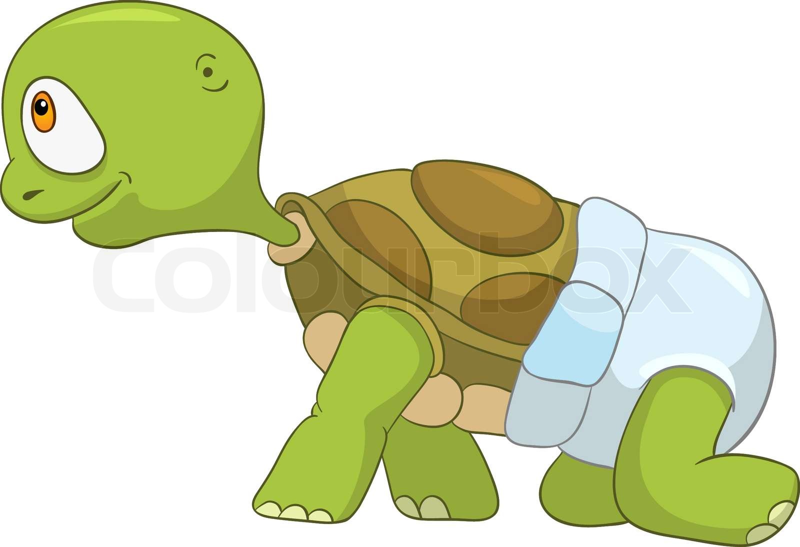 Funny Turtle Baby First Step | Stock vector | Colourbox