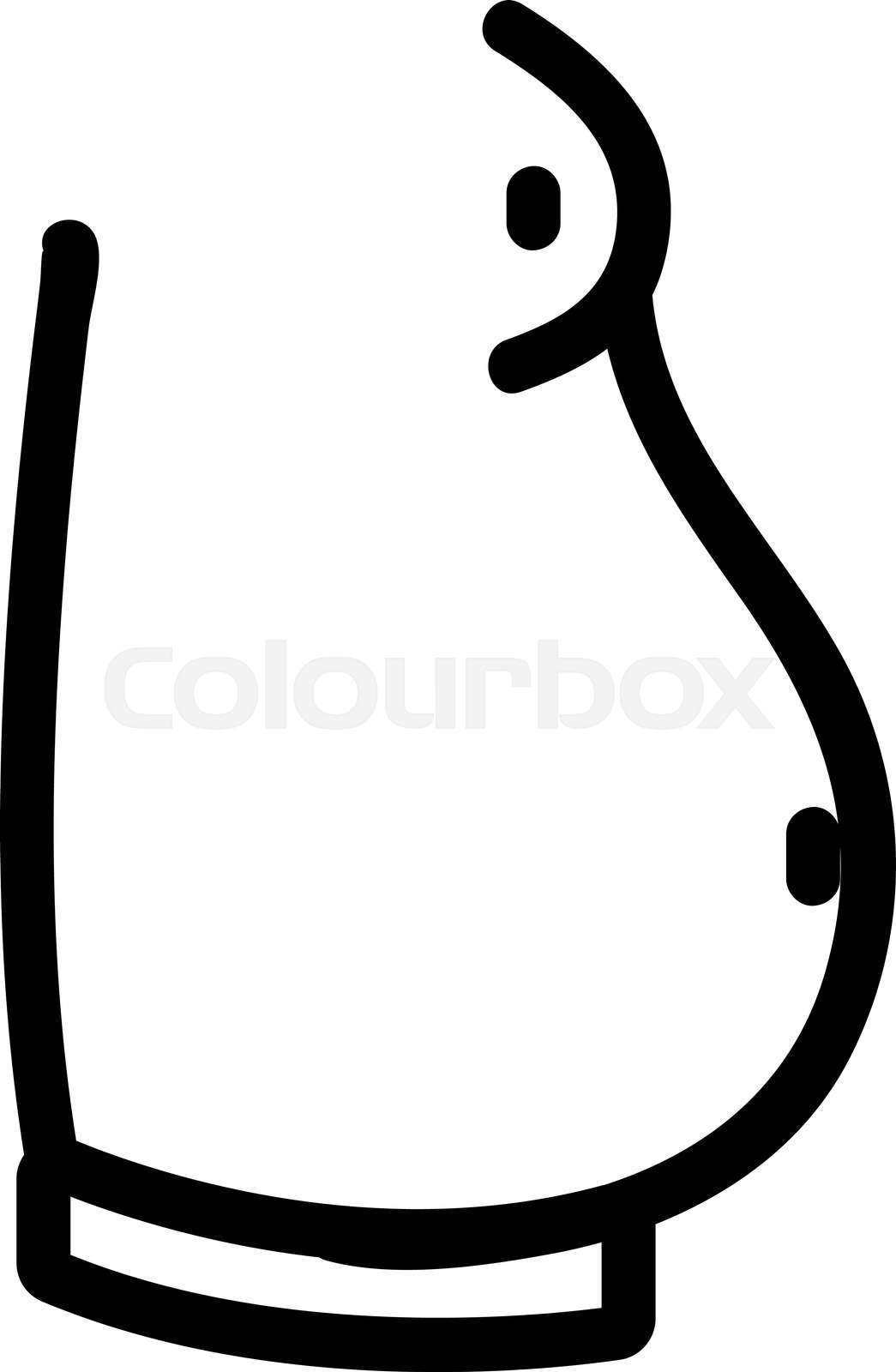 The belly of a human icon is a vector. Isolated contour symbol