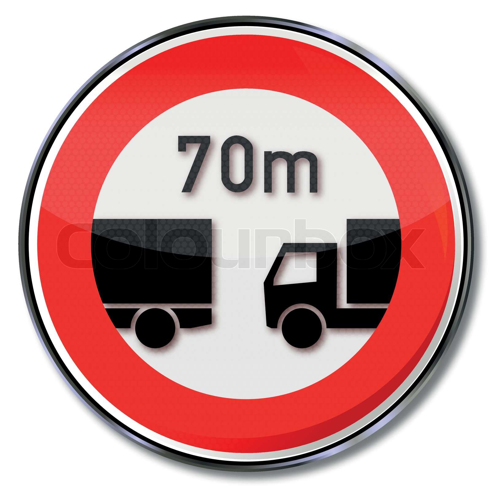 Verkehrsschild Mindestabstand 70 Meter | Stock-Vektor | Colourbox