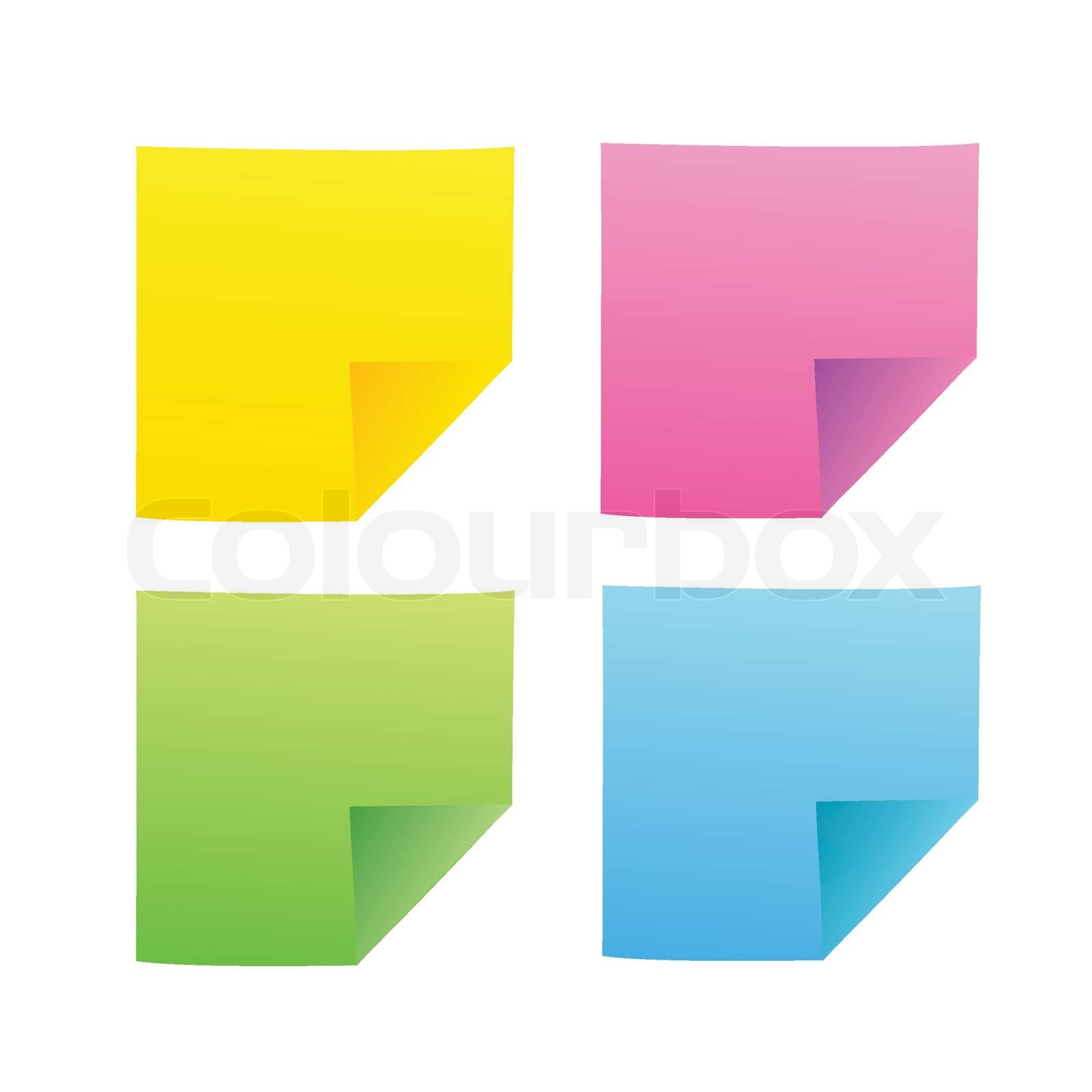 PostItZettel mit gebogene Ecke StockVektor Colourbox