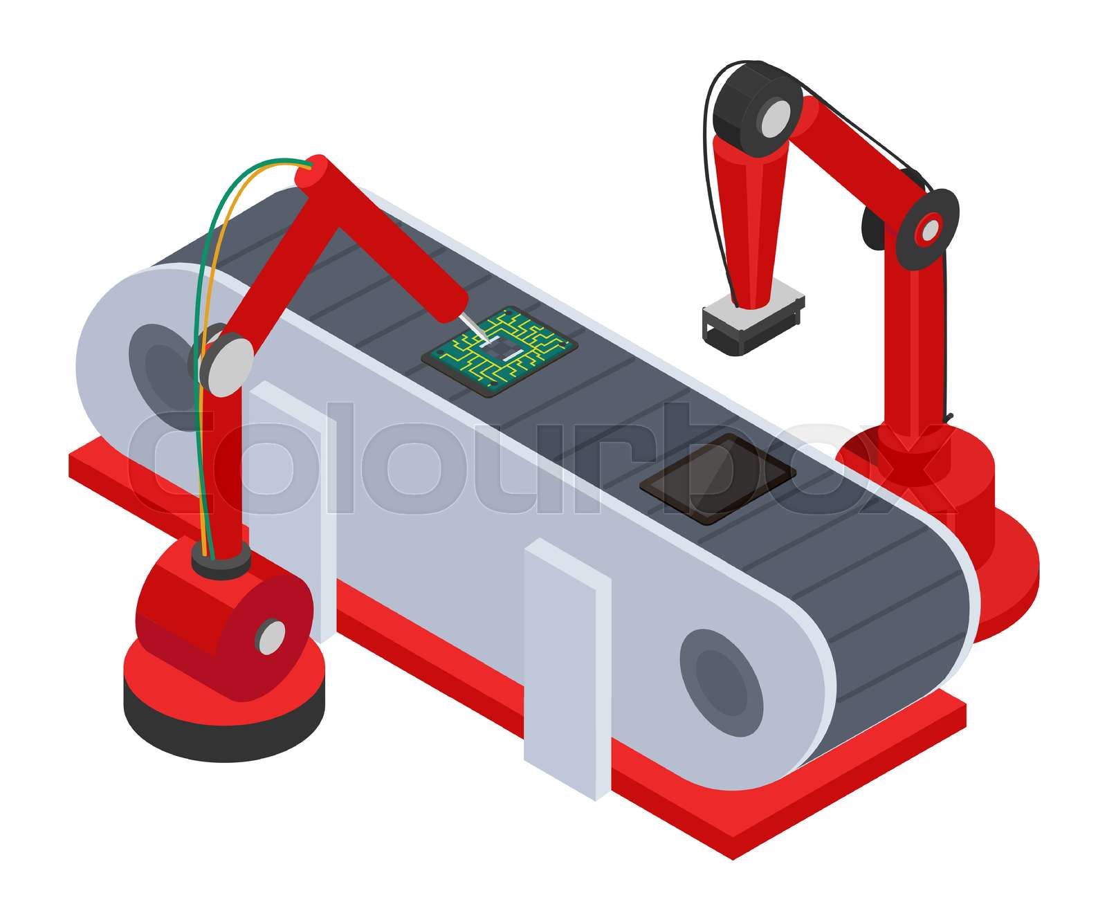 Machines Create Tablets on Automated Production Stock vector Colourbox