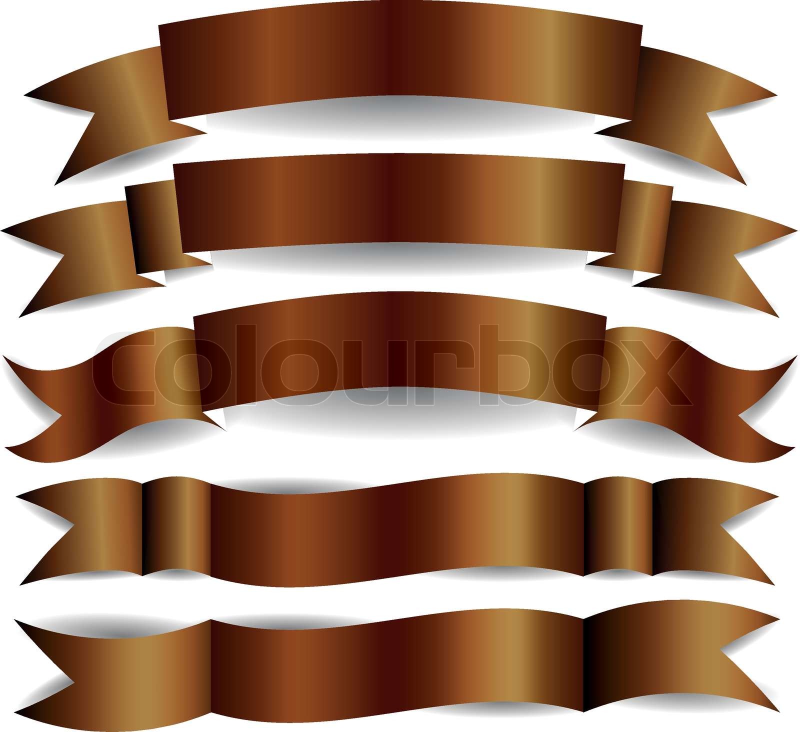 brown ribbons | Stock vector | Colourbox