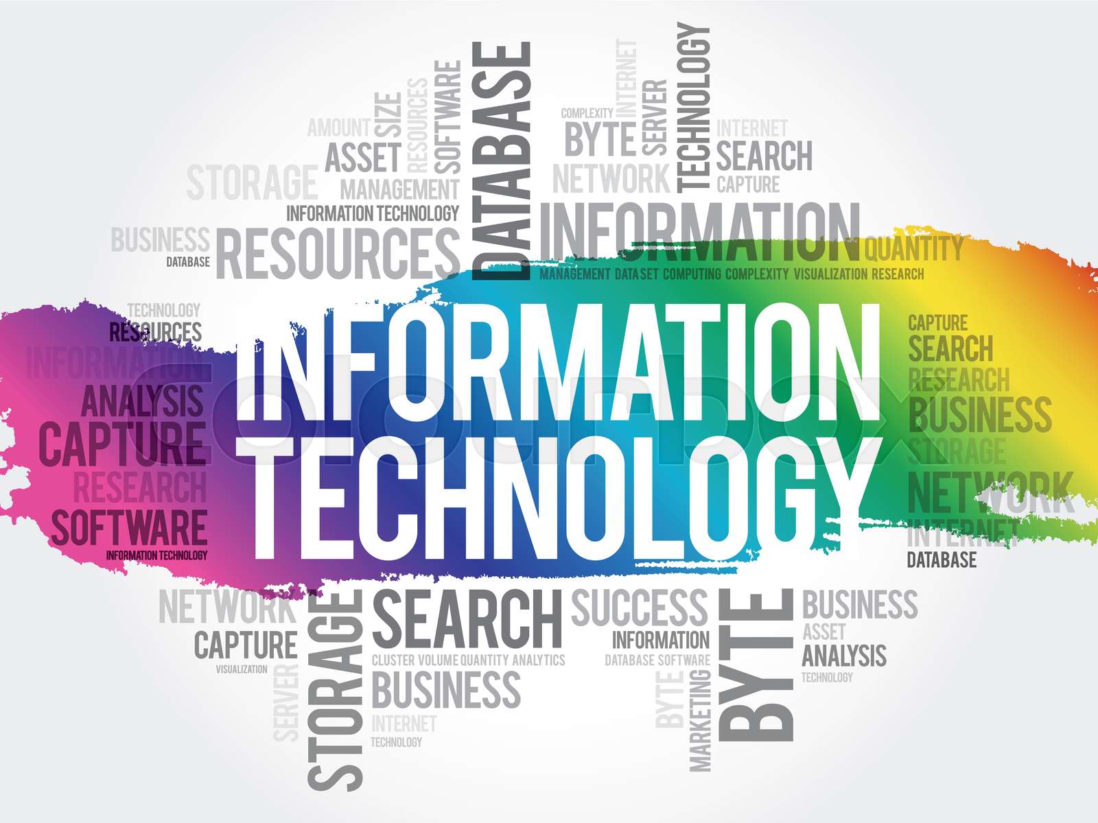 Information technology word cloud | Stock vector | Colourbox