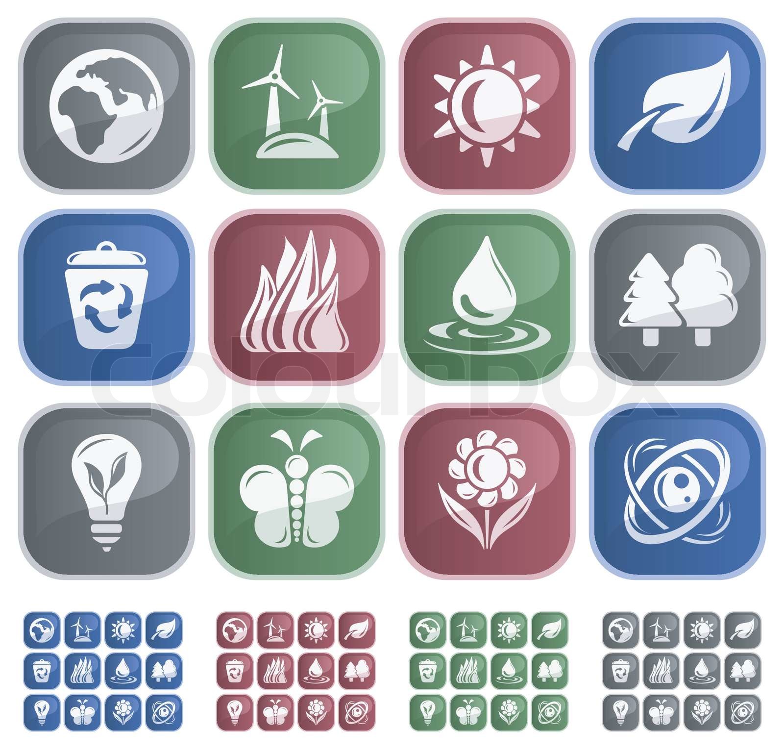 Environment button set Stock vector Colourbox