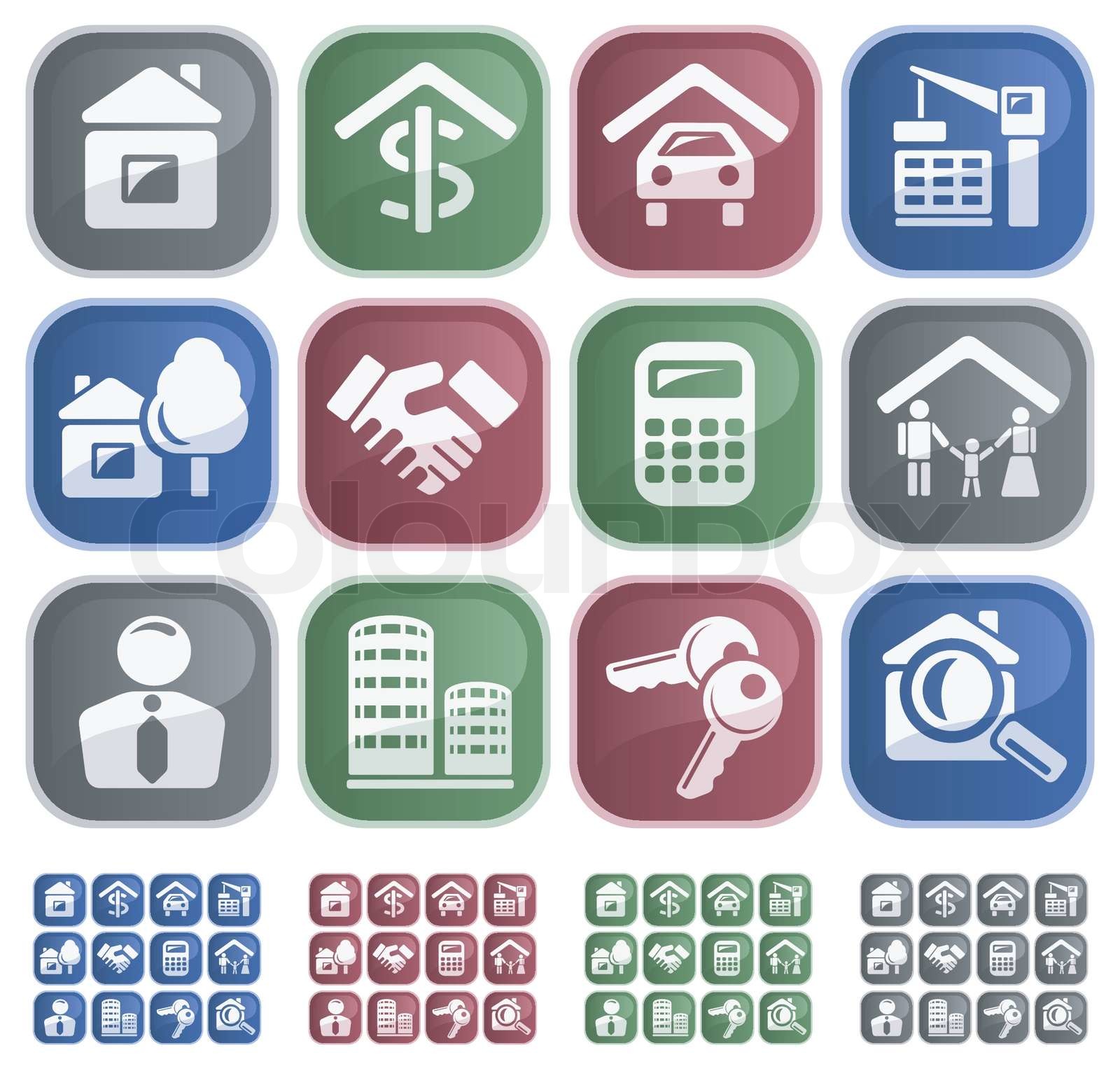 Real estate button set Stock vector Colourbox