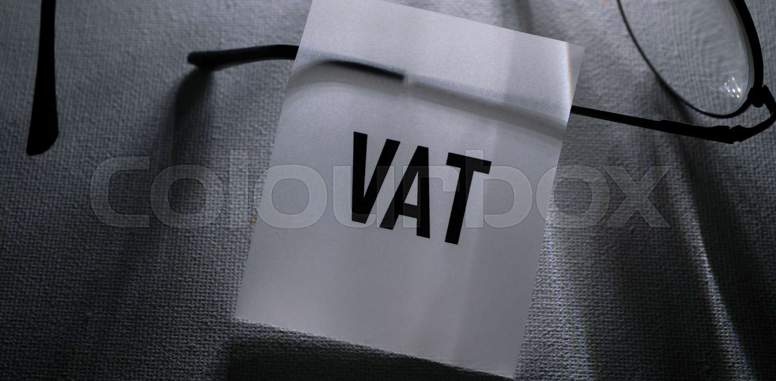 Vat word tag label Stock image Colourbox