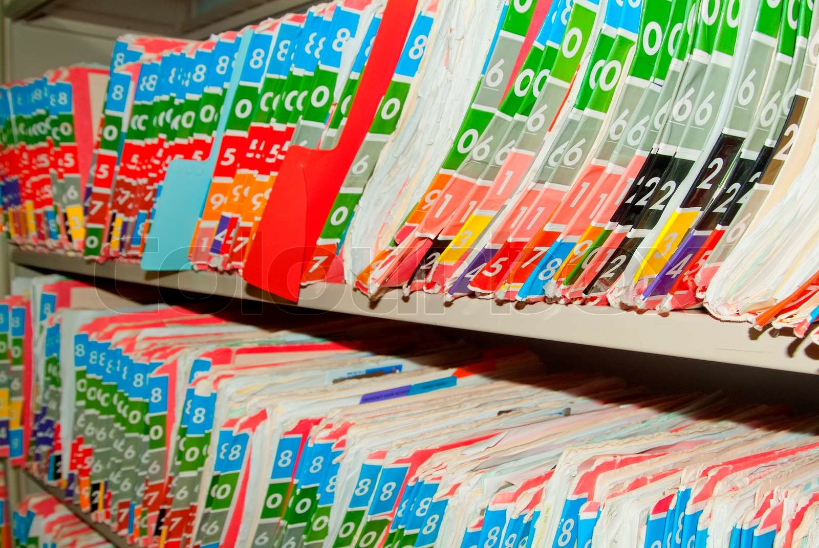 Medical Records folders Stock image Colourbox