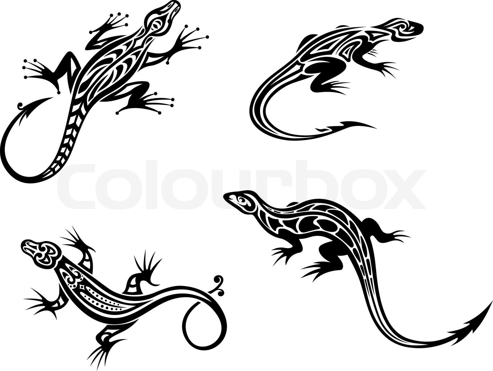 Black lizards | Stock vector | Colourbox