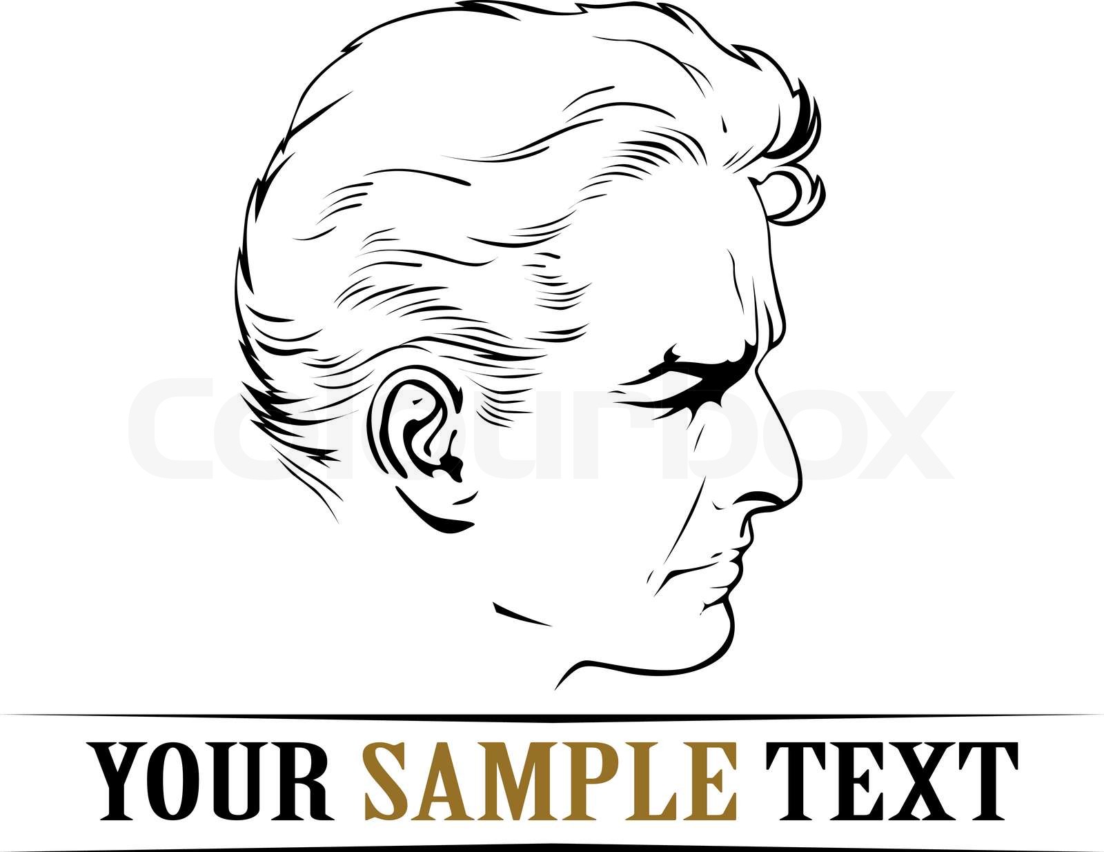 man's face in profile. vector illustration. easy to edit. | Stock