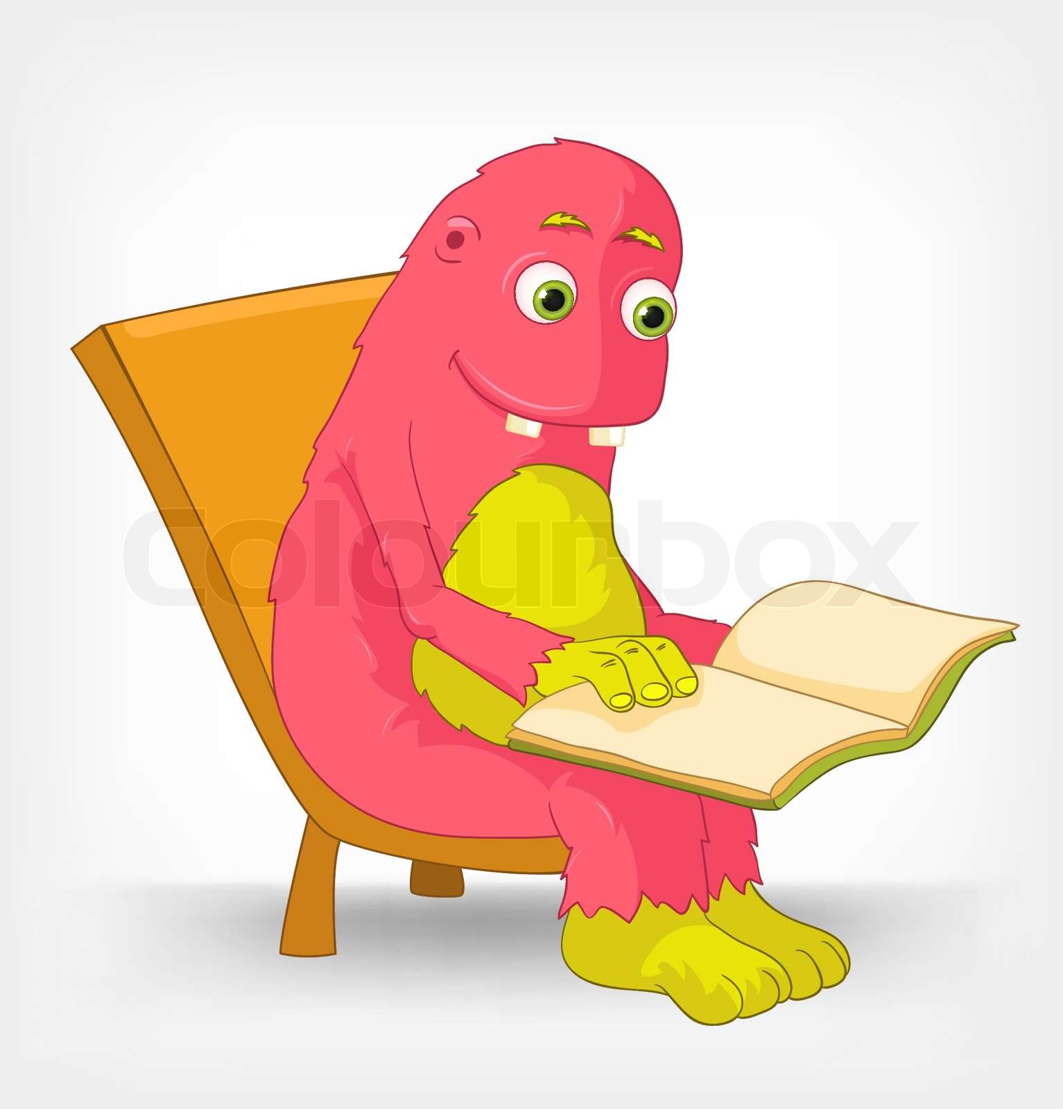 Funny Monster Reading | Stock vector | Colourbox