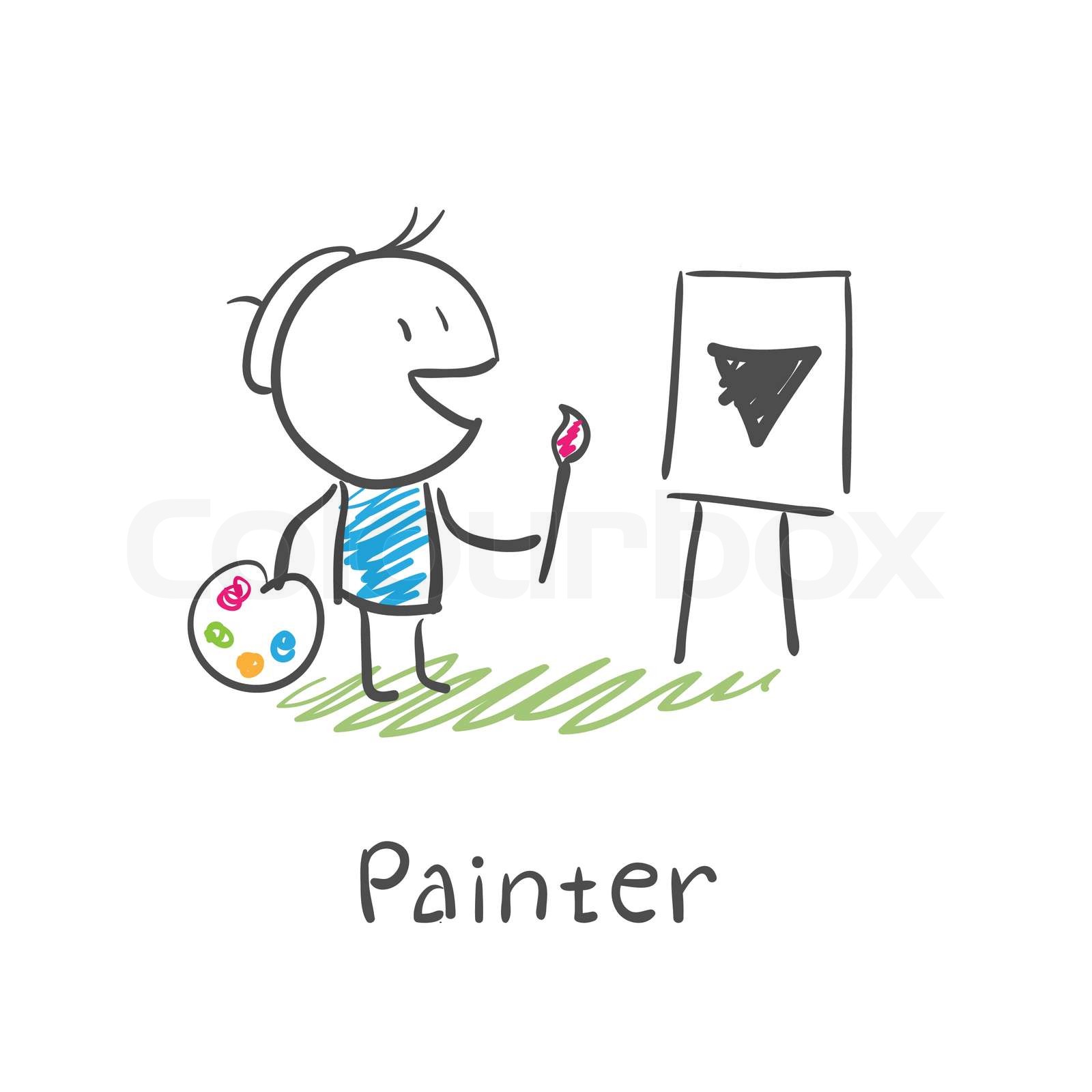 Painter Artist Stock Vector Colourbox