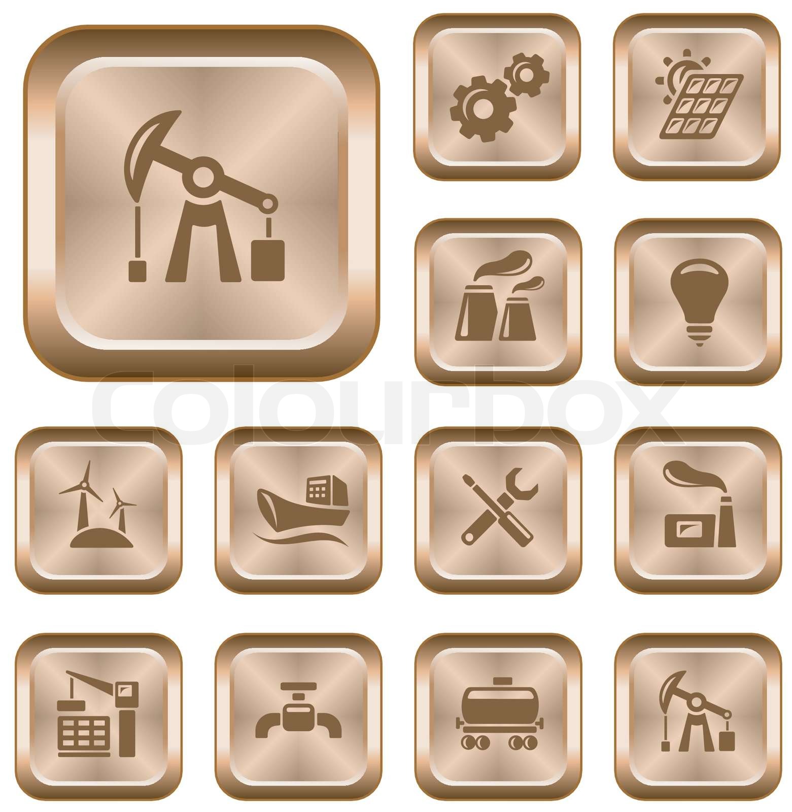 Industrial button set Stock vector Colourbox