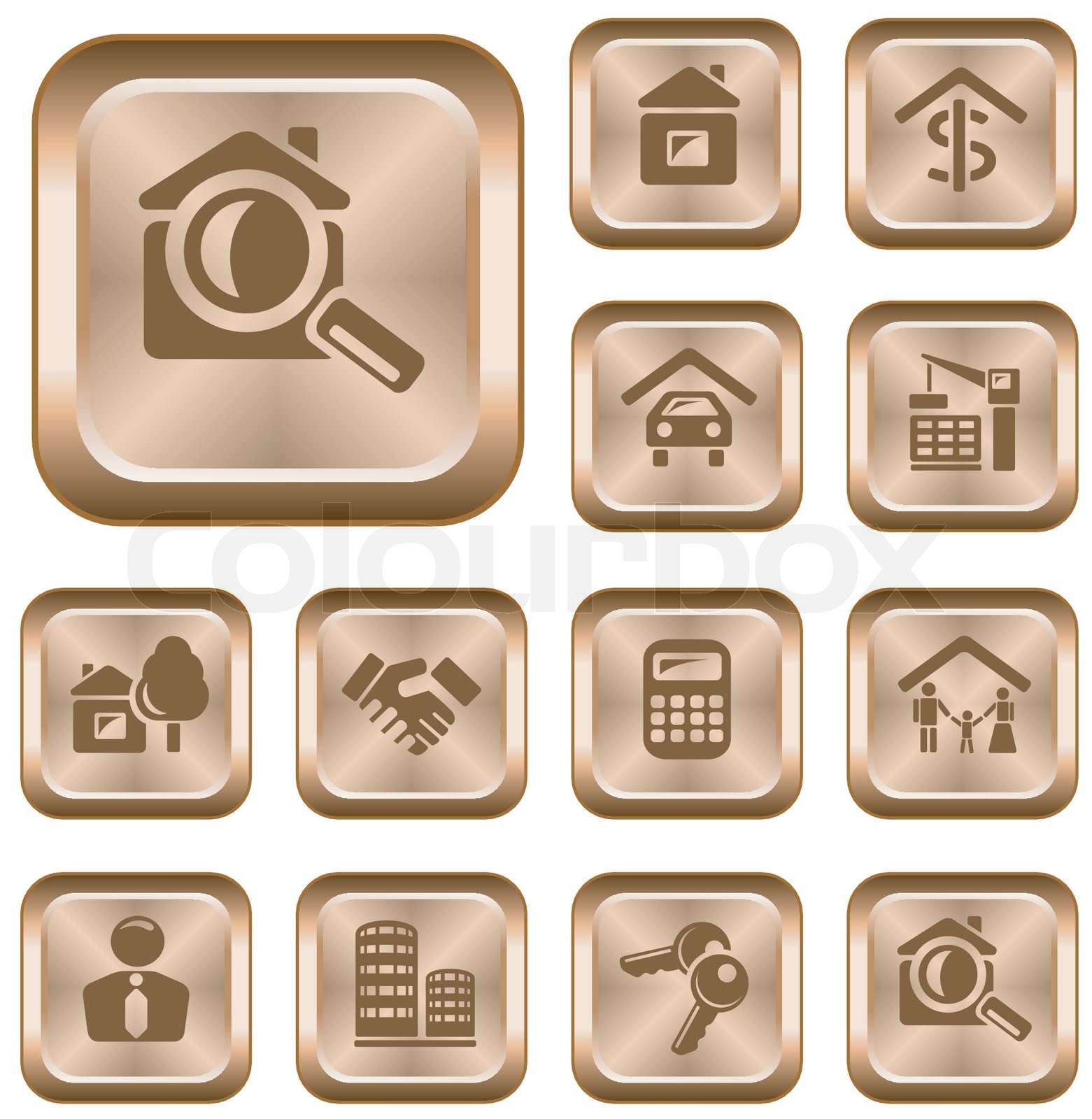 Real estate button set Stock vector Colourbox