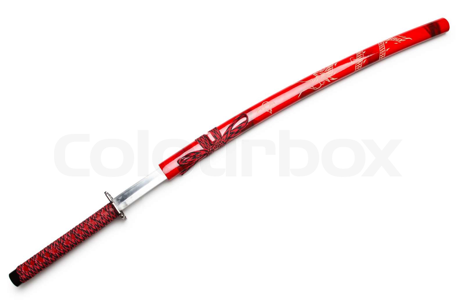 japanisches Schwert Takana isoliert auf weiss Stock Bild Colourbox