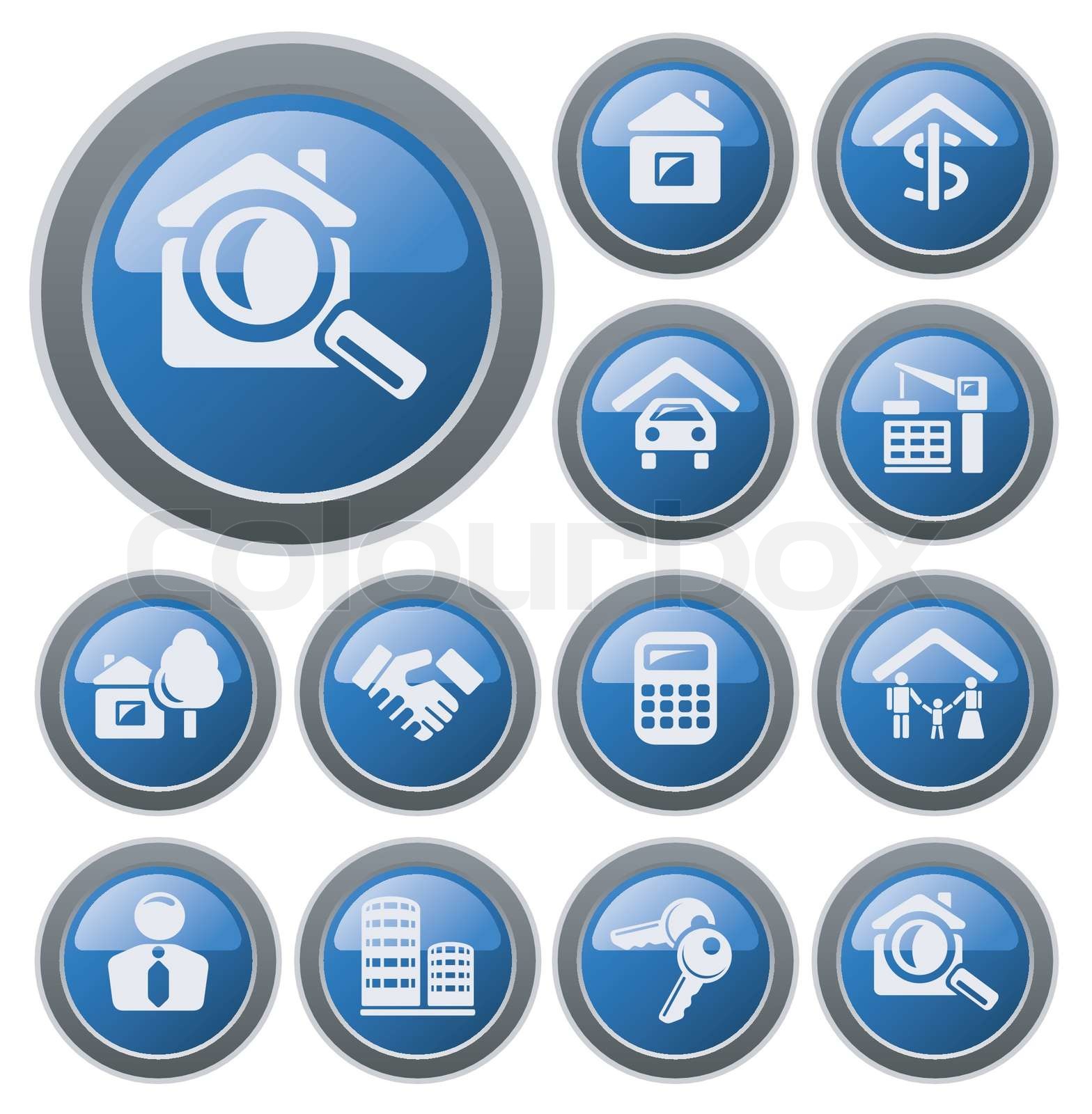 Real estate button set Stock vector Colourbox