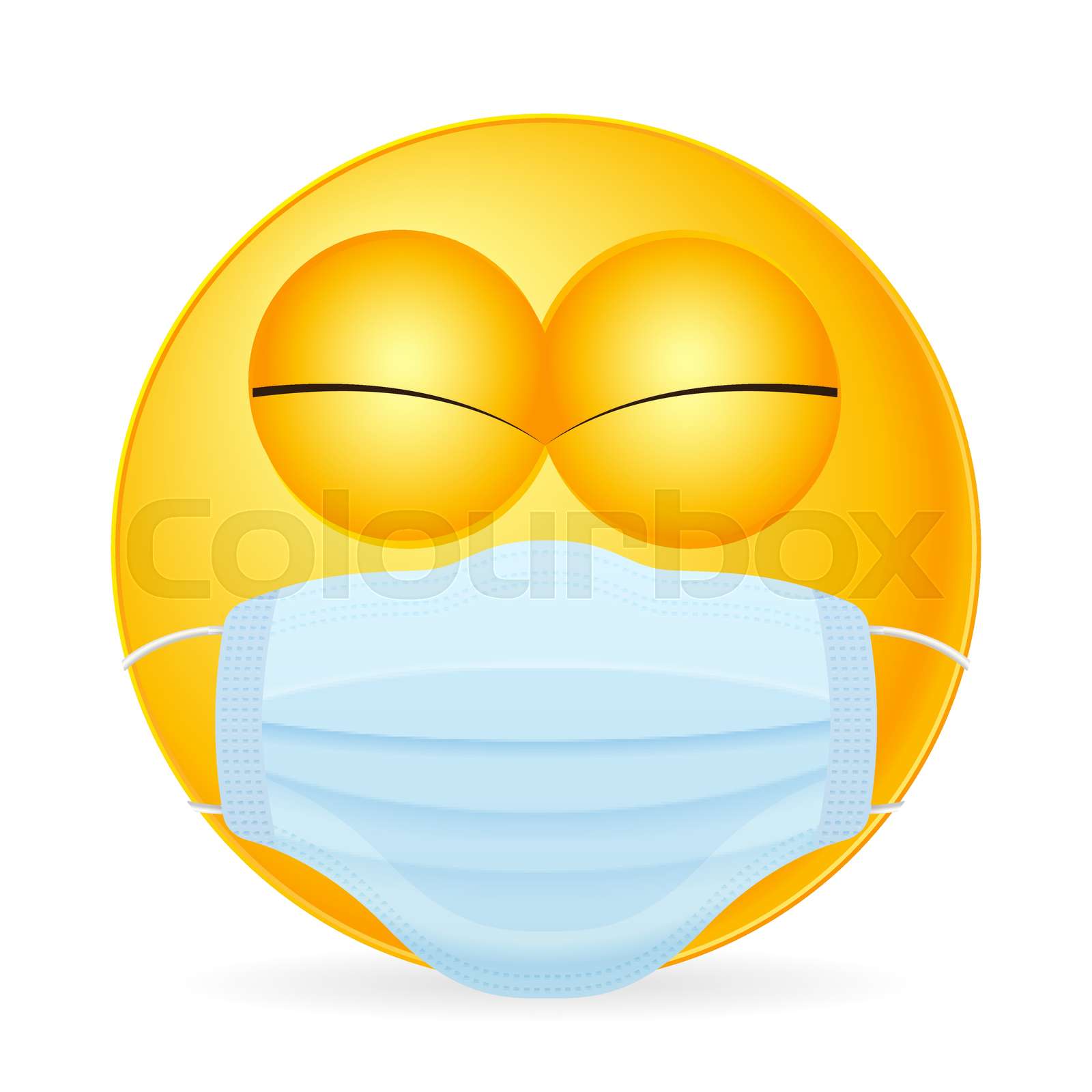 Emoticon wearing medical mask Stock vector Colourbox