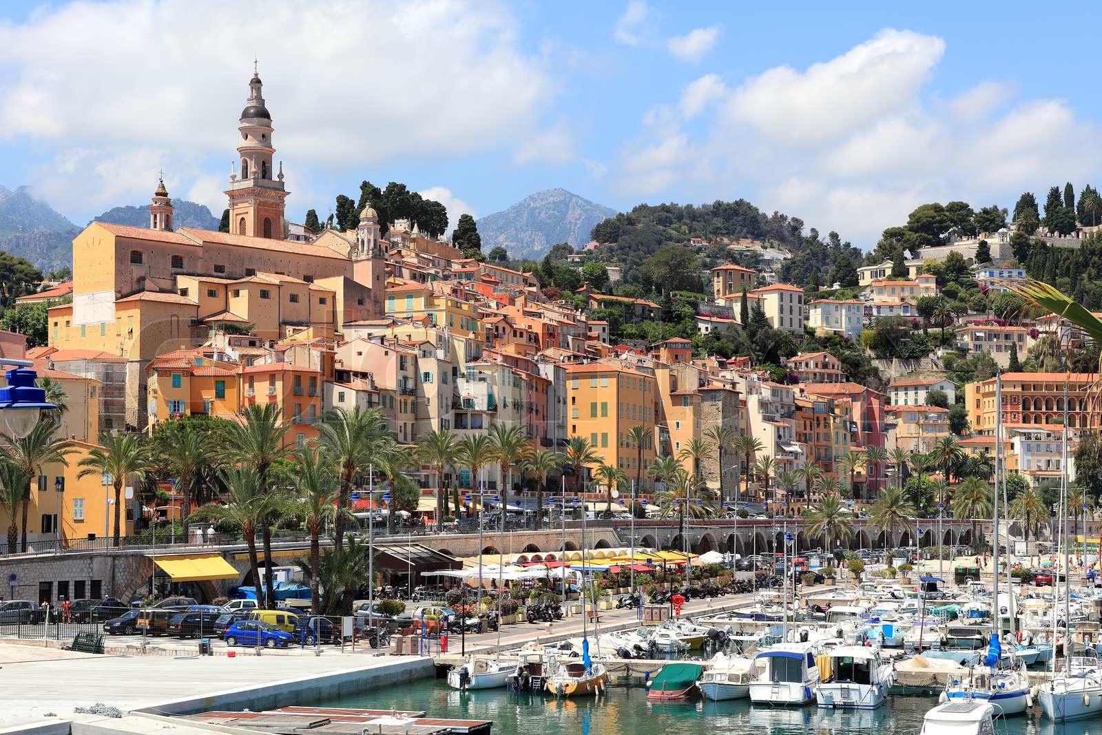 Old town Menton, France Stock image Colourbox