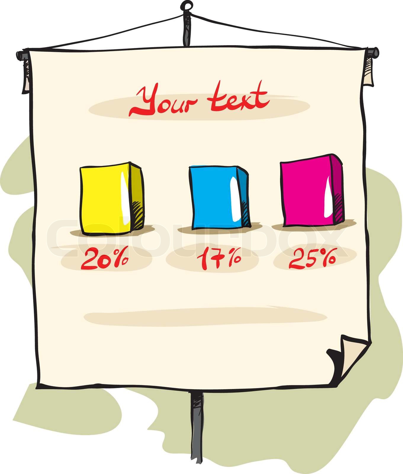 Flip chart with some diagrams Stock vector Colourbox