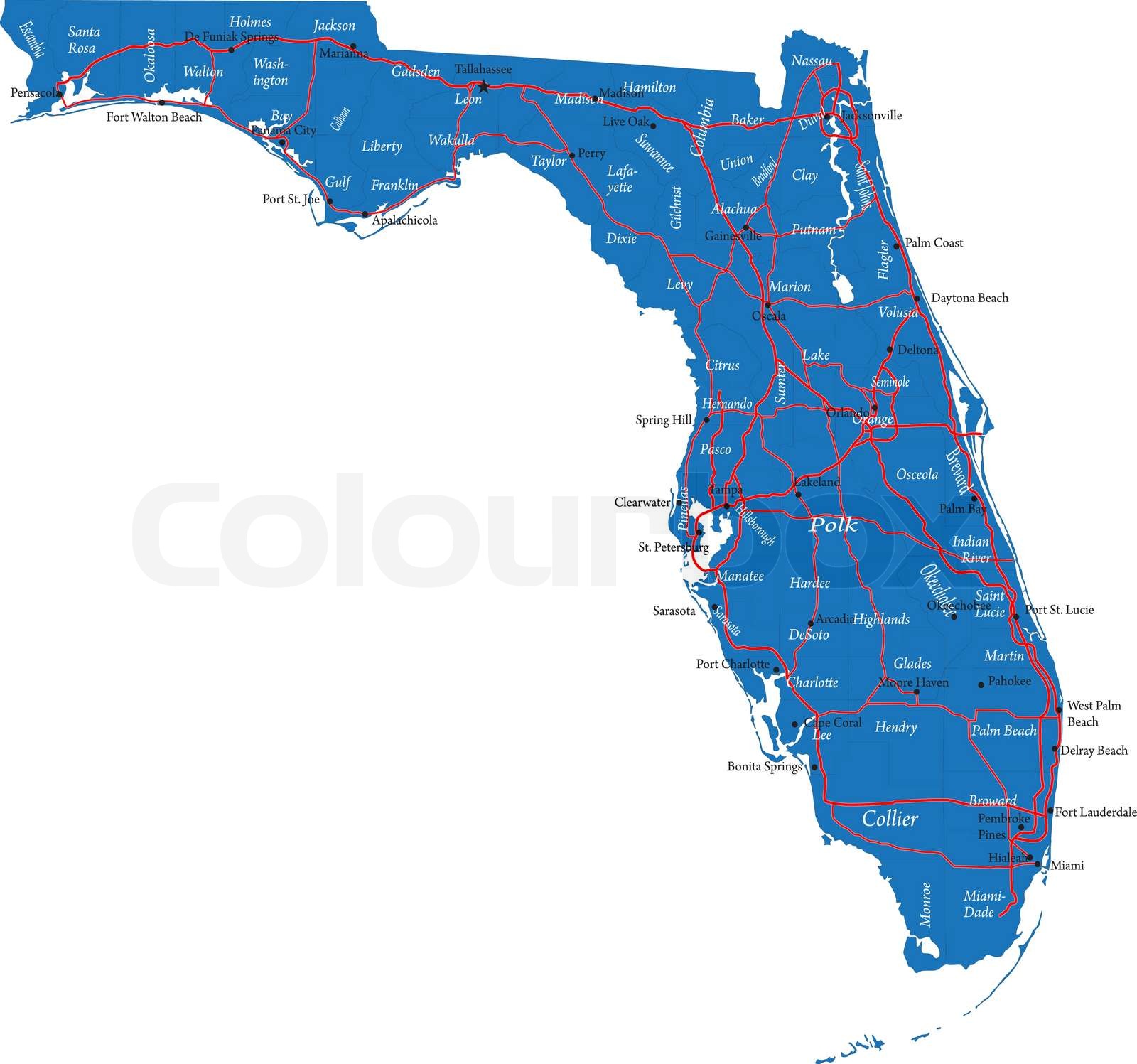 Stock Vector Florida Map