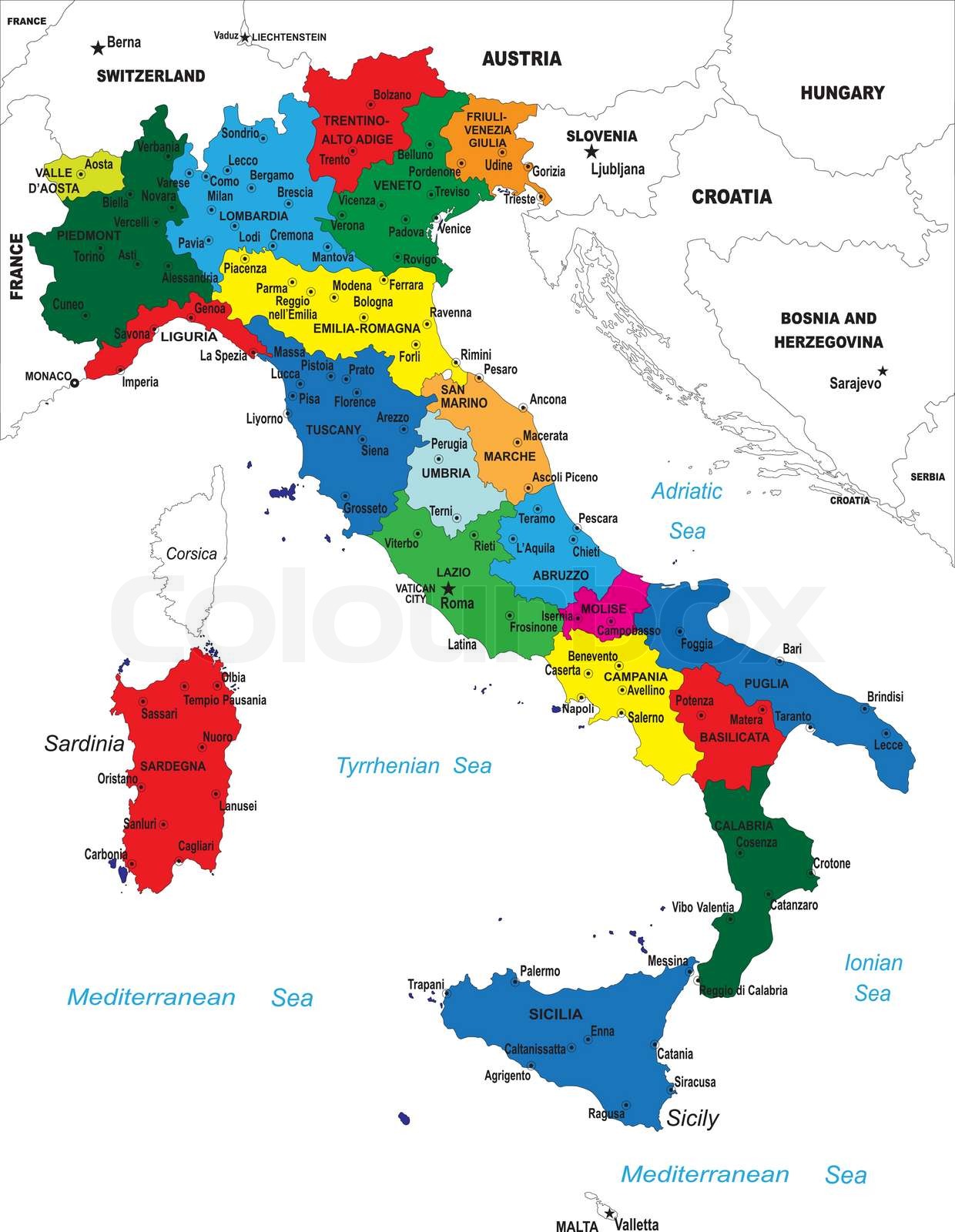 Italien Karte StockVektor Colourbox Italien Karte StockVektor Colourbox
