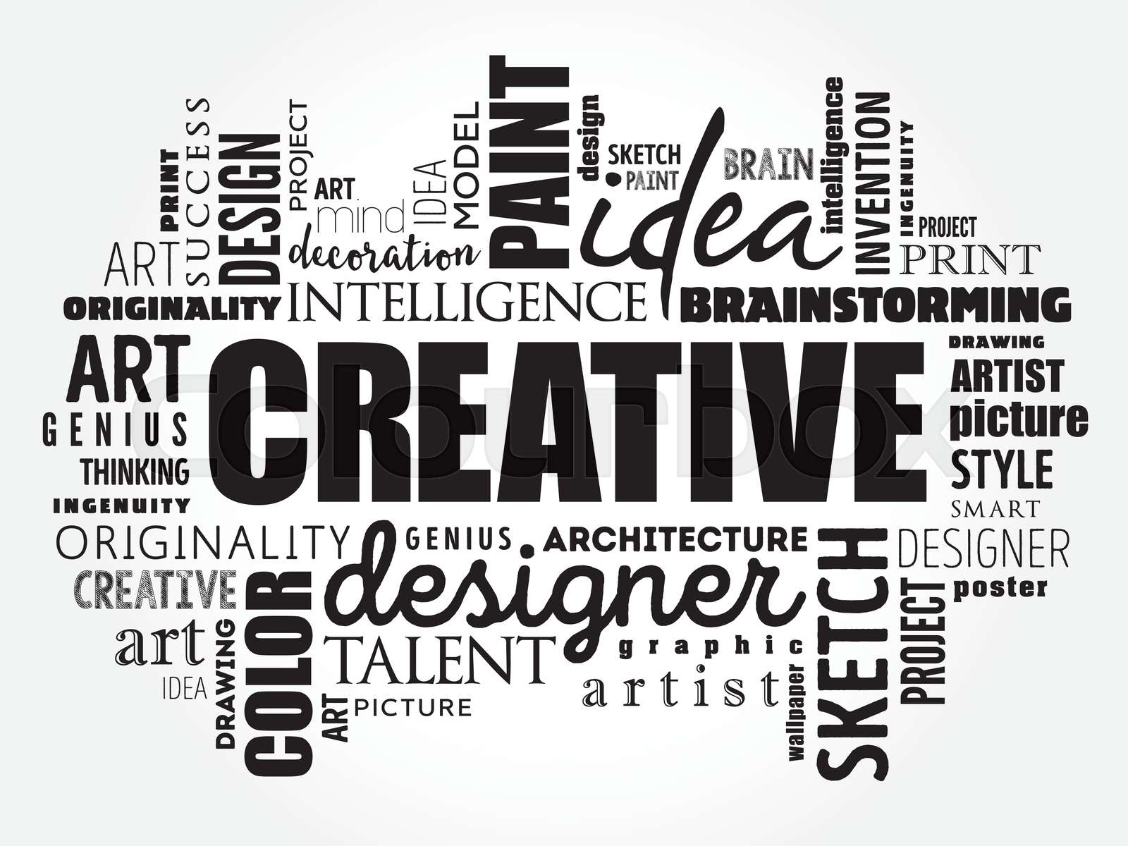 CREATIVE word cloud, creative concept Stock vector Colourbox