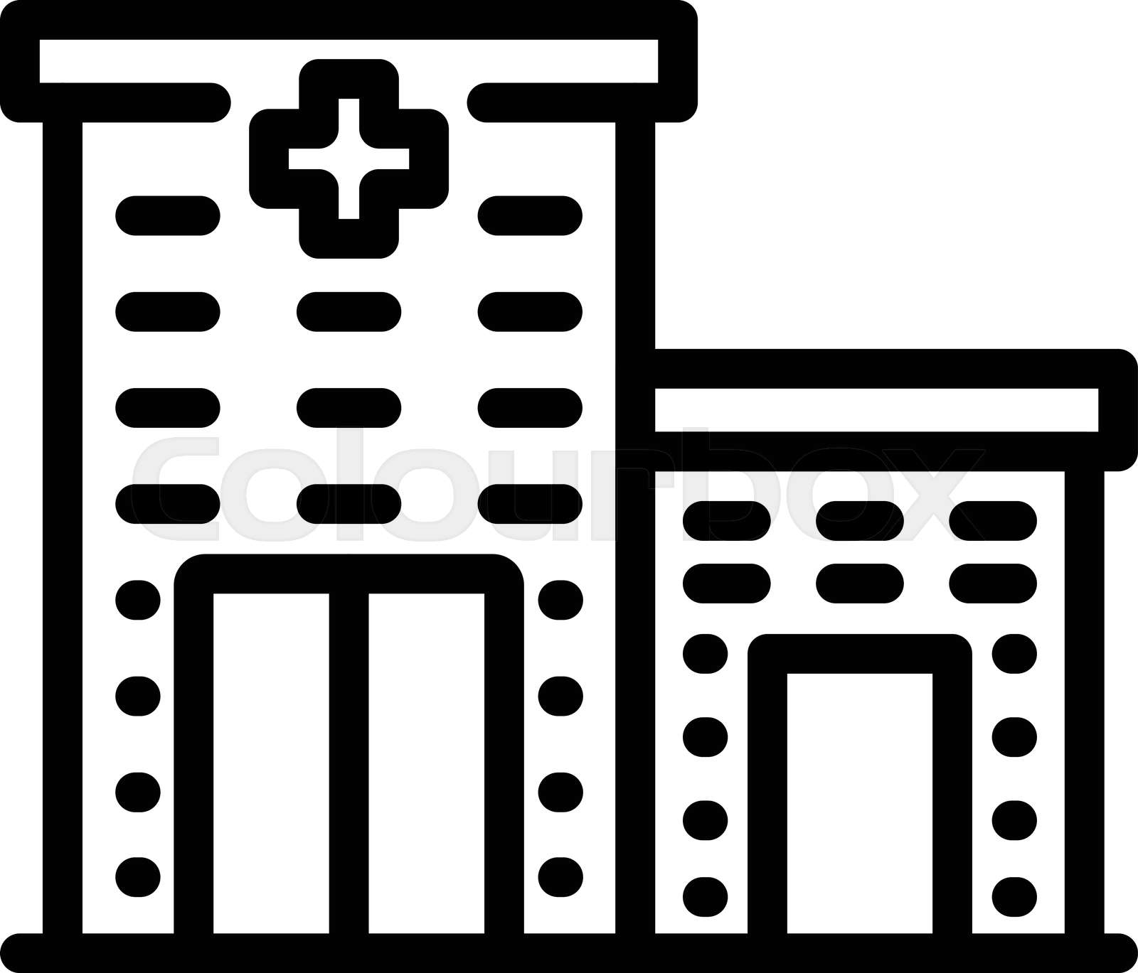 Vector Style Hospital Hospital Building Vector