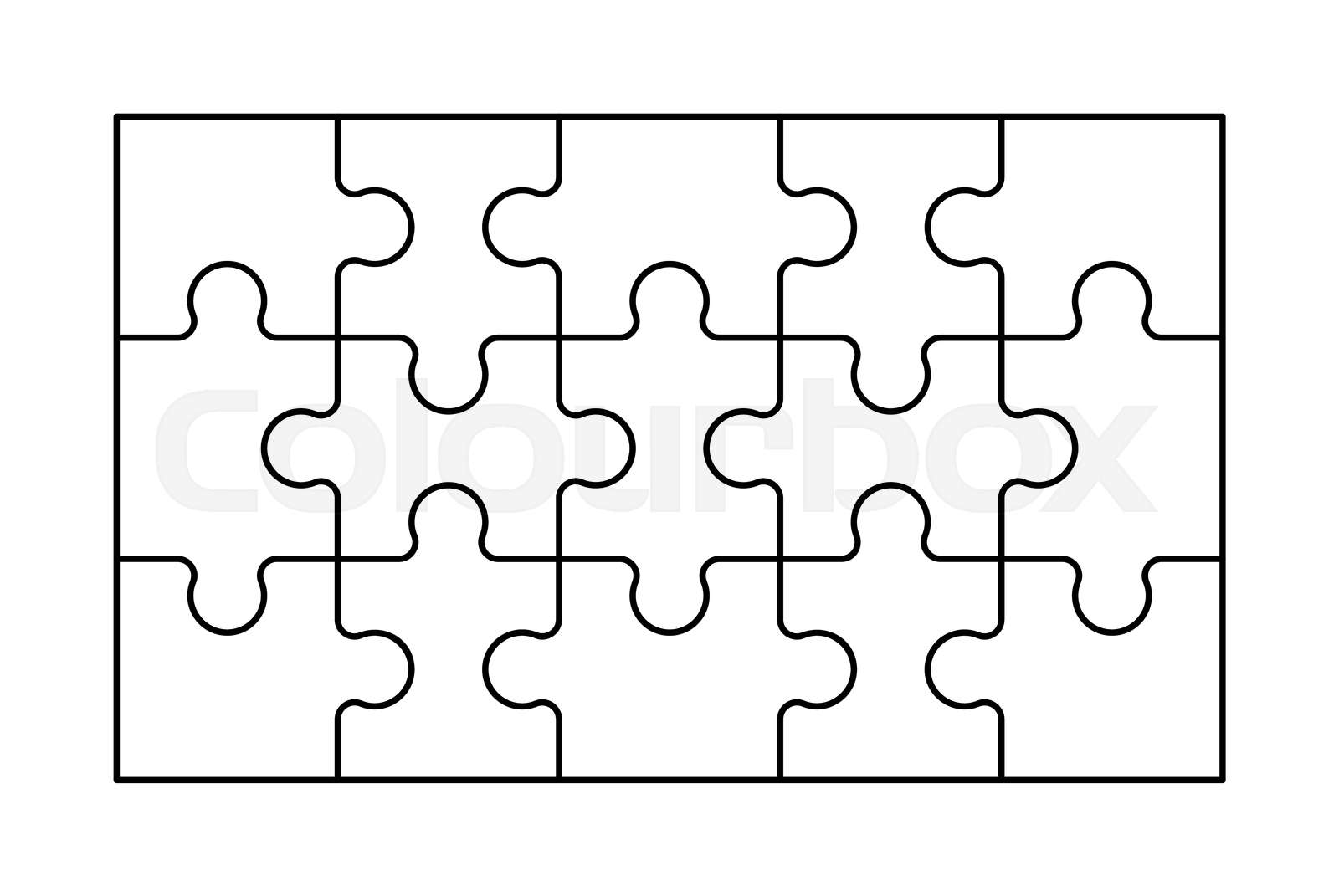 Set of black and white puzzle pieces | Stock vector | Colourbox