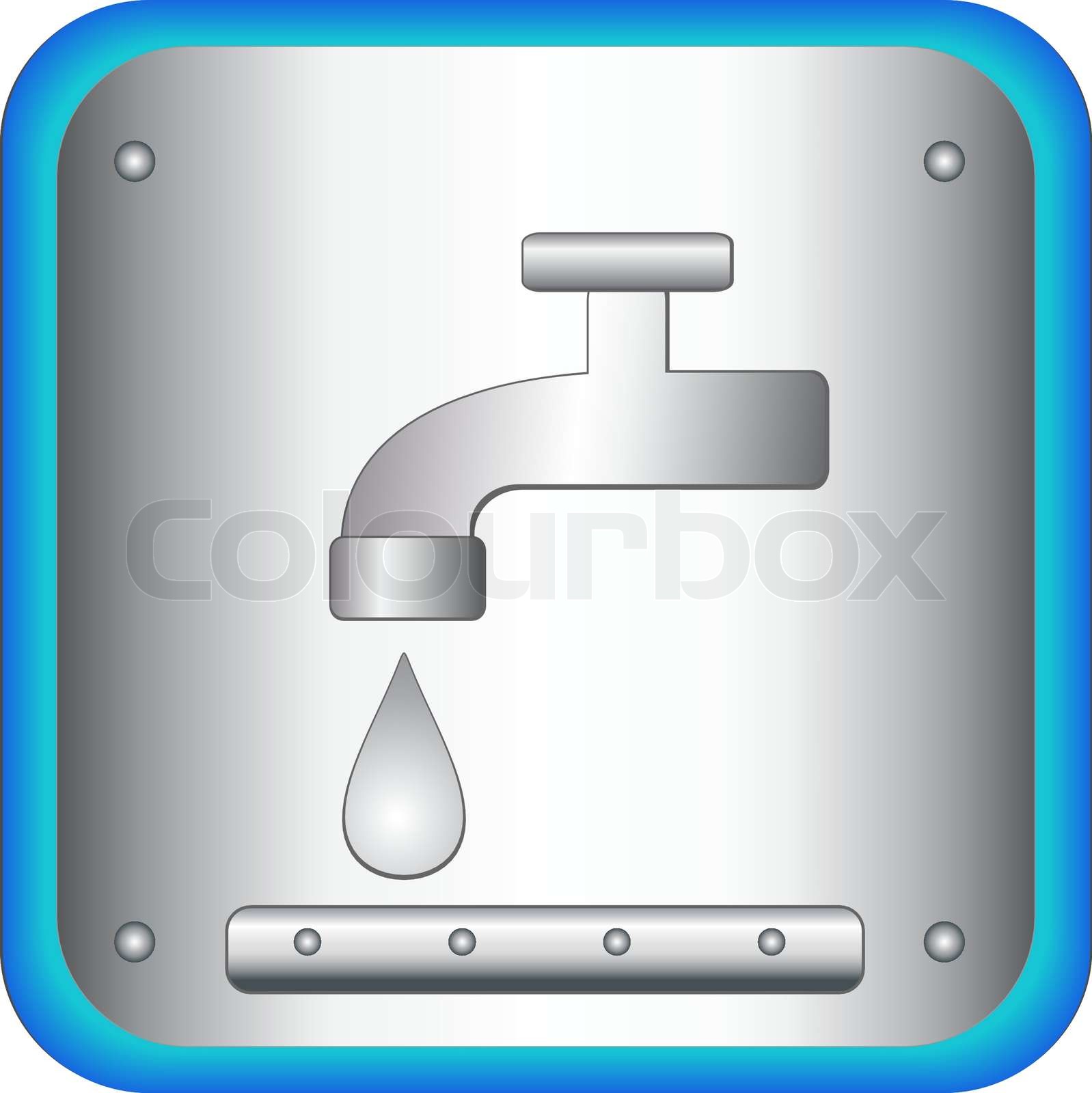 iron icon with iron tap and drop Stock vector Colourbox