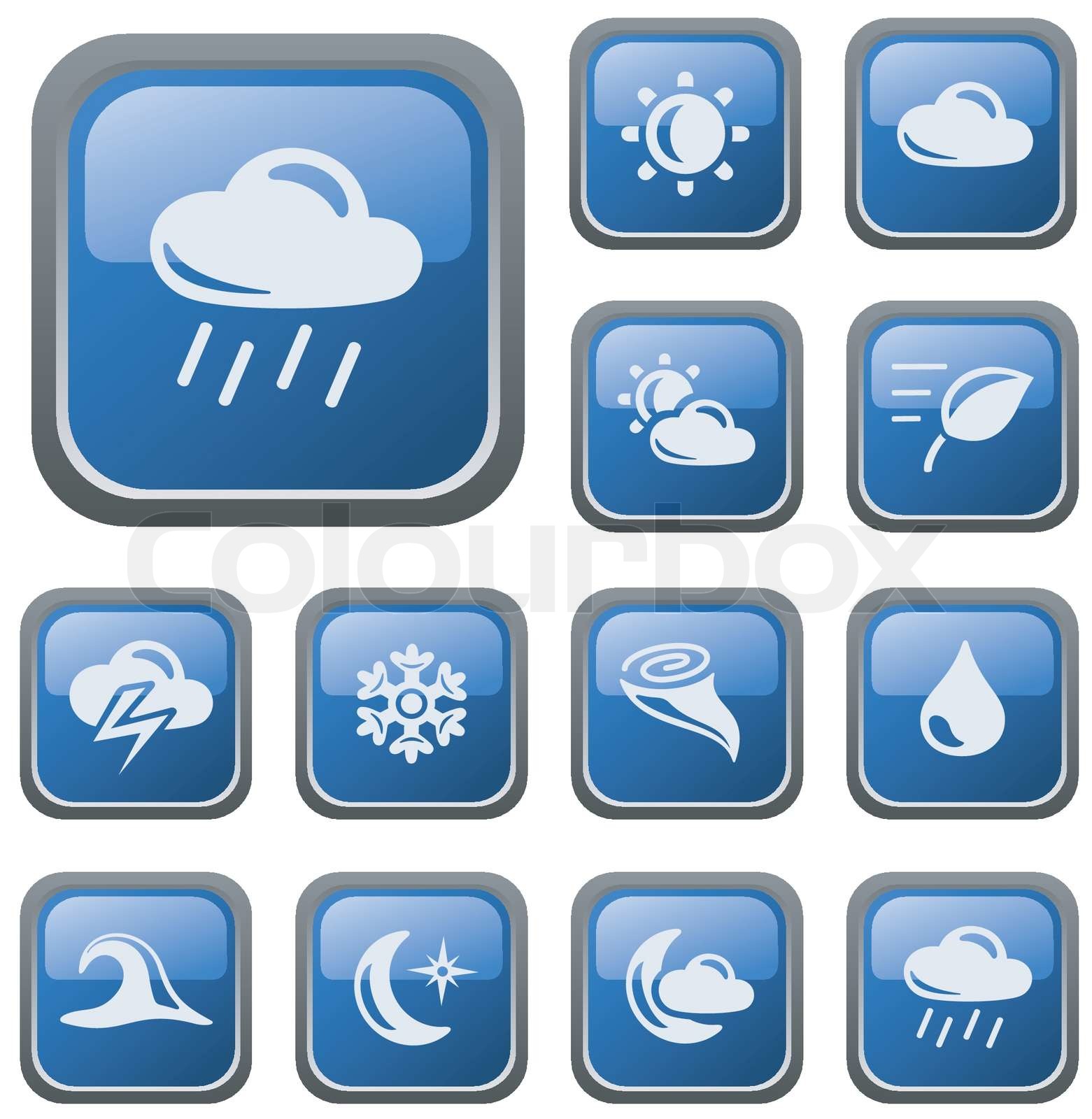Weather button set | Stock vector | Colourbox
