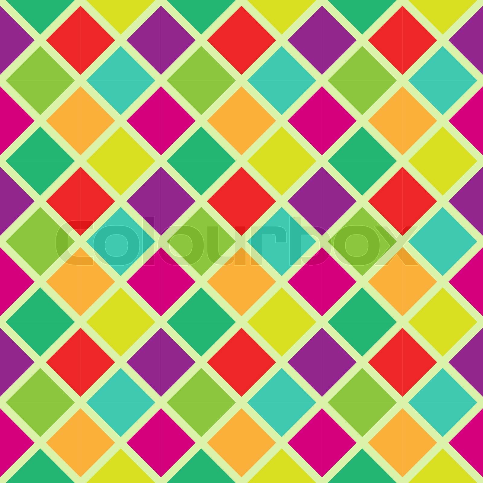 Rhombus seamless multicolored pattern | Stock vector | Colourbox