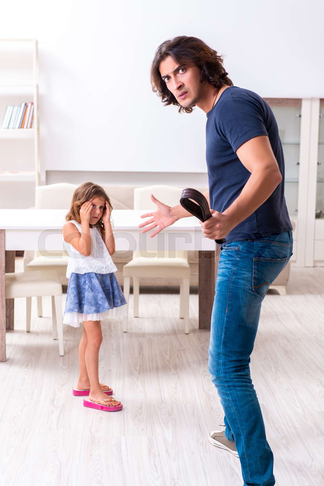 Angry Father Punishing His Daughter Stock Image Colourbox Angry Father Punishing His Daughter Stock Image Colourbox