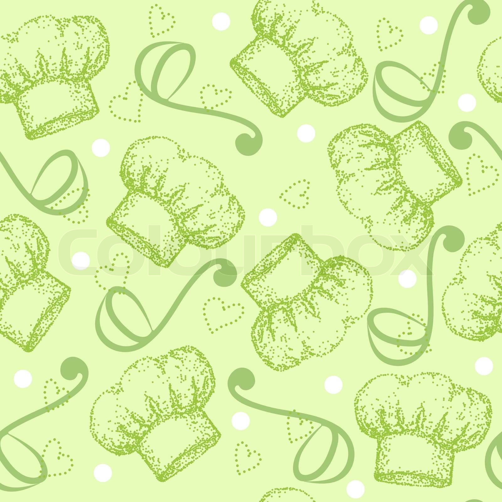 Cooking seamless pattern with chef hat | Stock vector | Colourbox