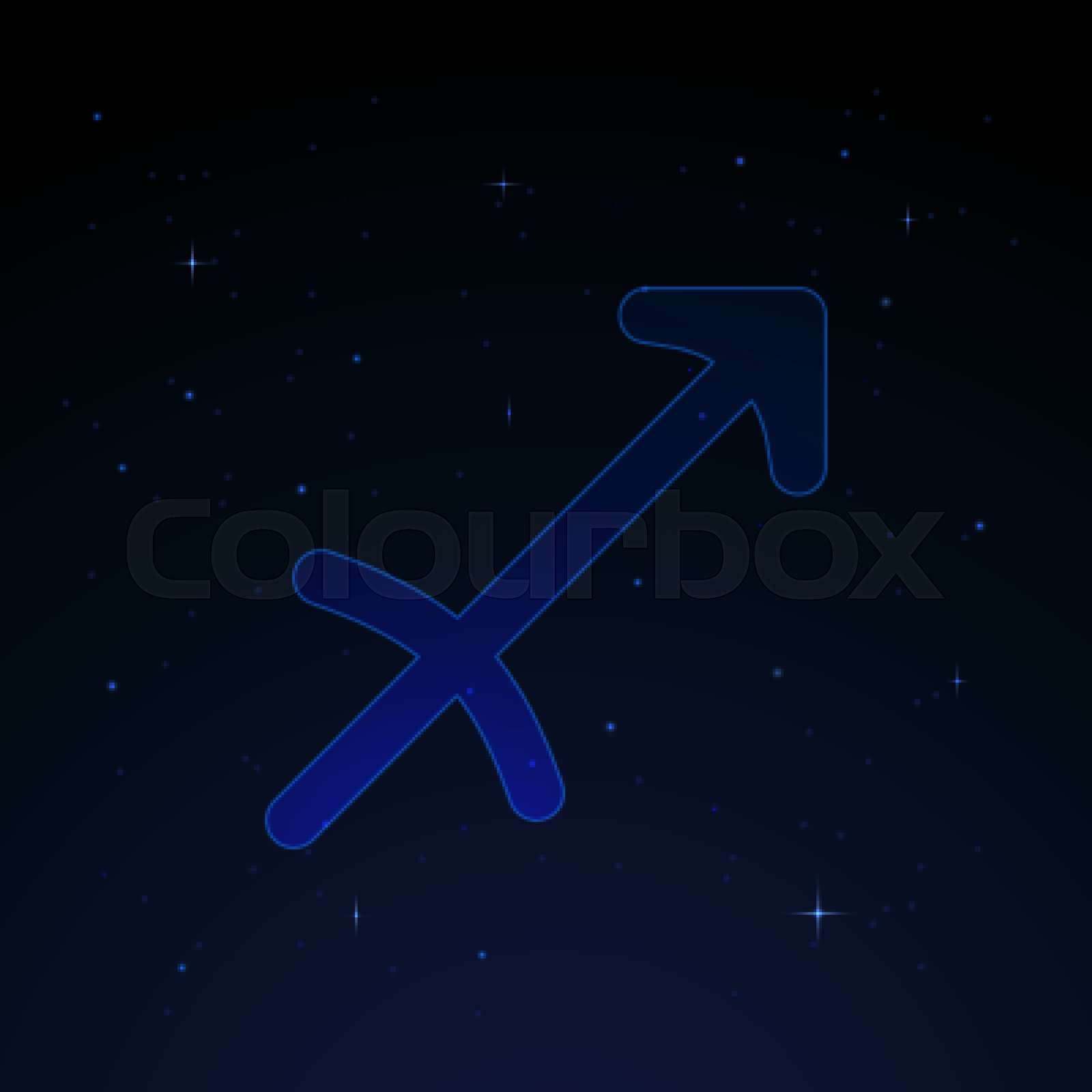 Sagittarius, the archer zodiac sign on the starry night sky | Stock