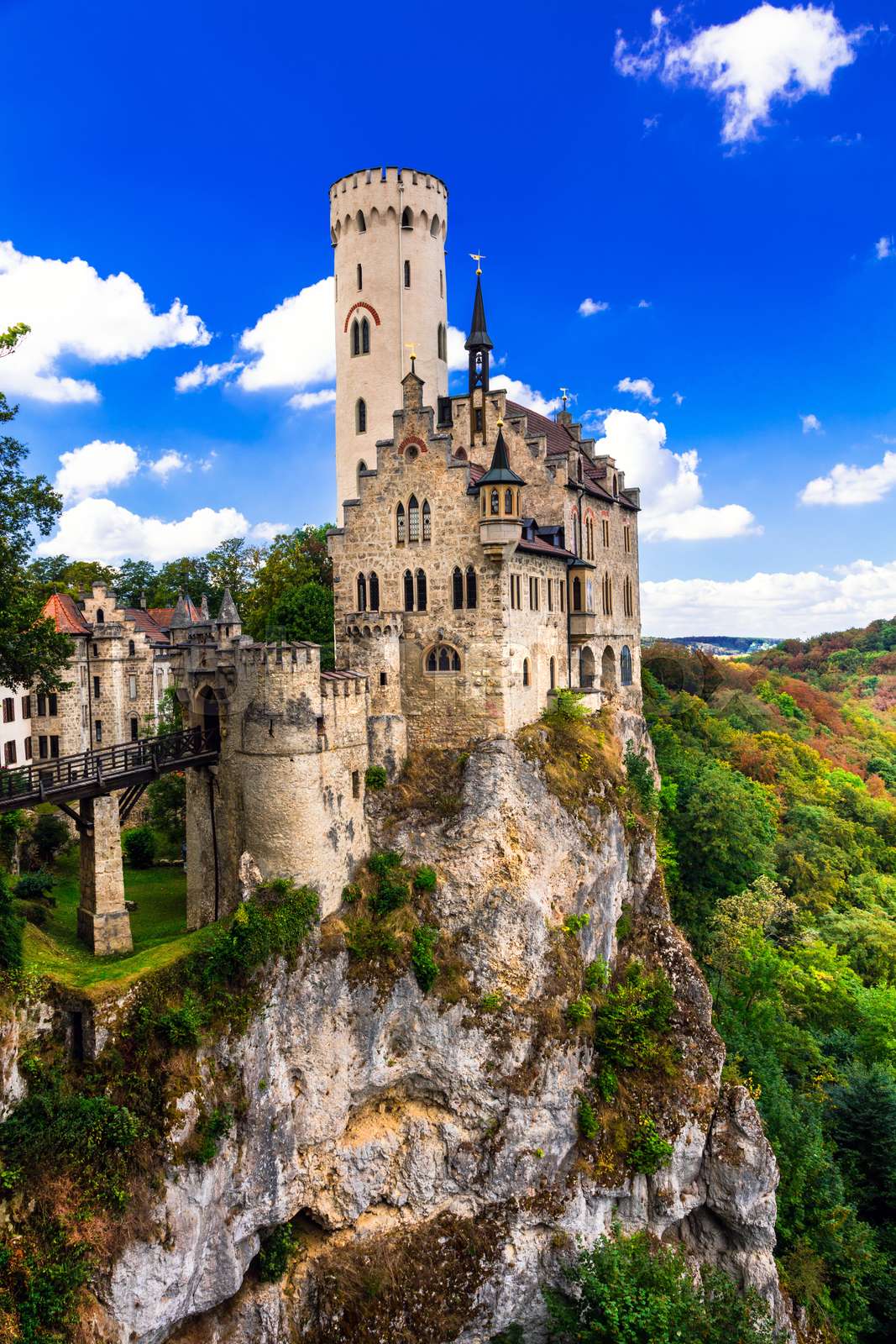 Beautiful casles of Europe - impressive Lichtenstein castle over the ...