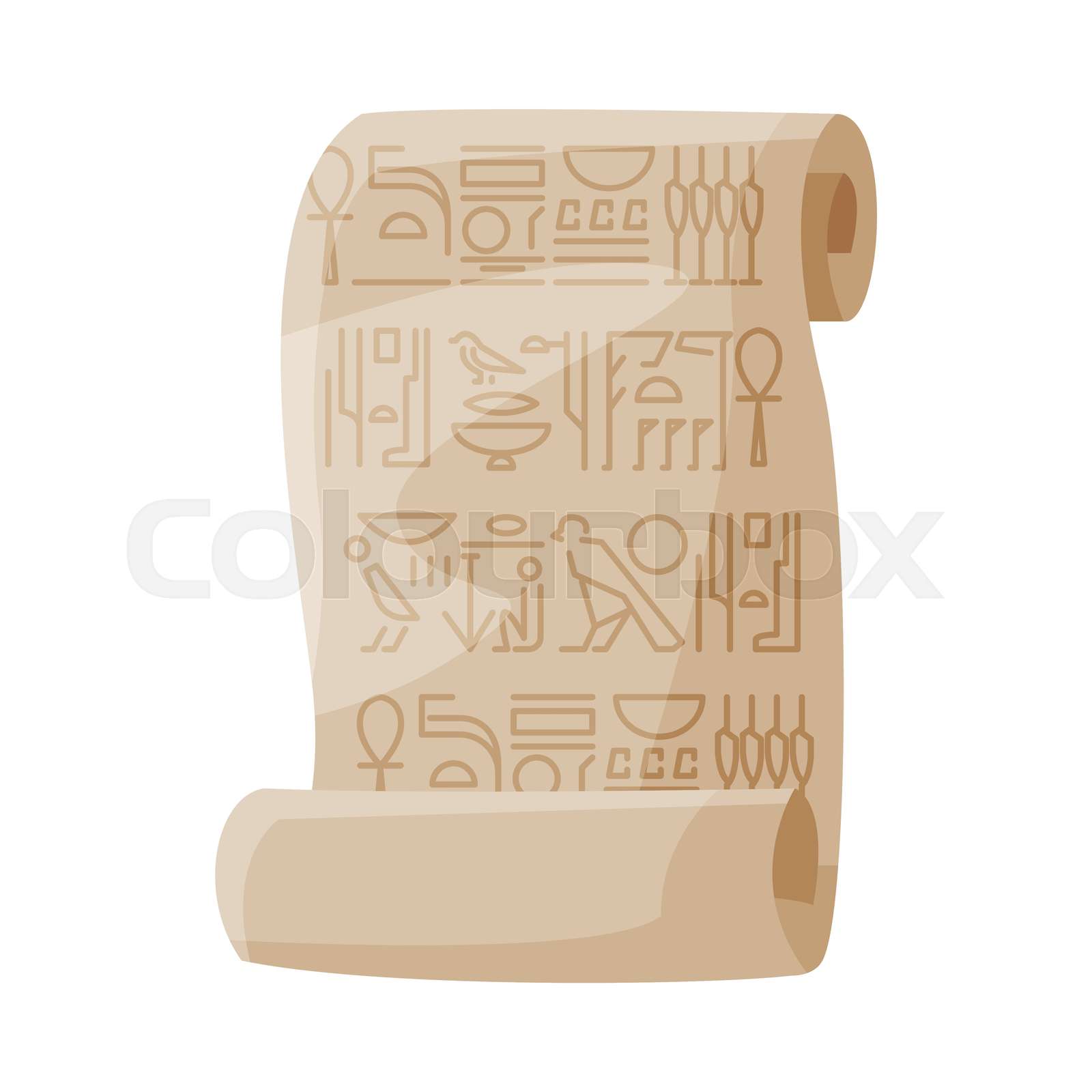 Ancient Egyptian Papyrus Scroll with with Hieroglyphics, Old Manuscript ...