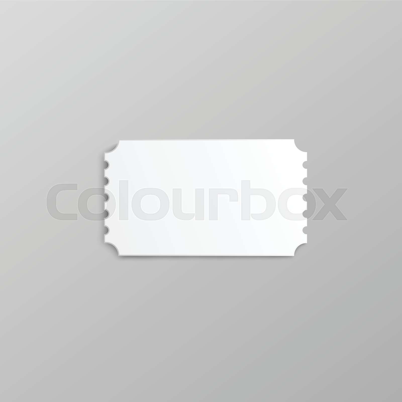 Blank white movie ticket stub mockup with ripped edges | Stock vector