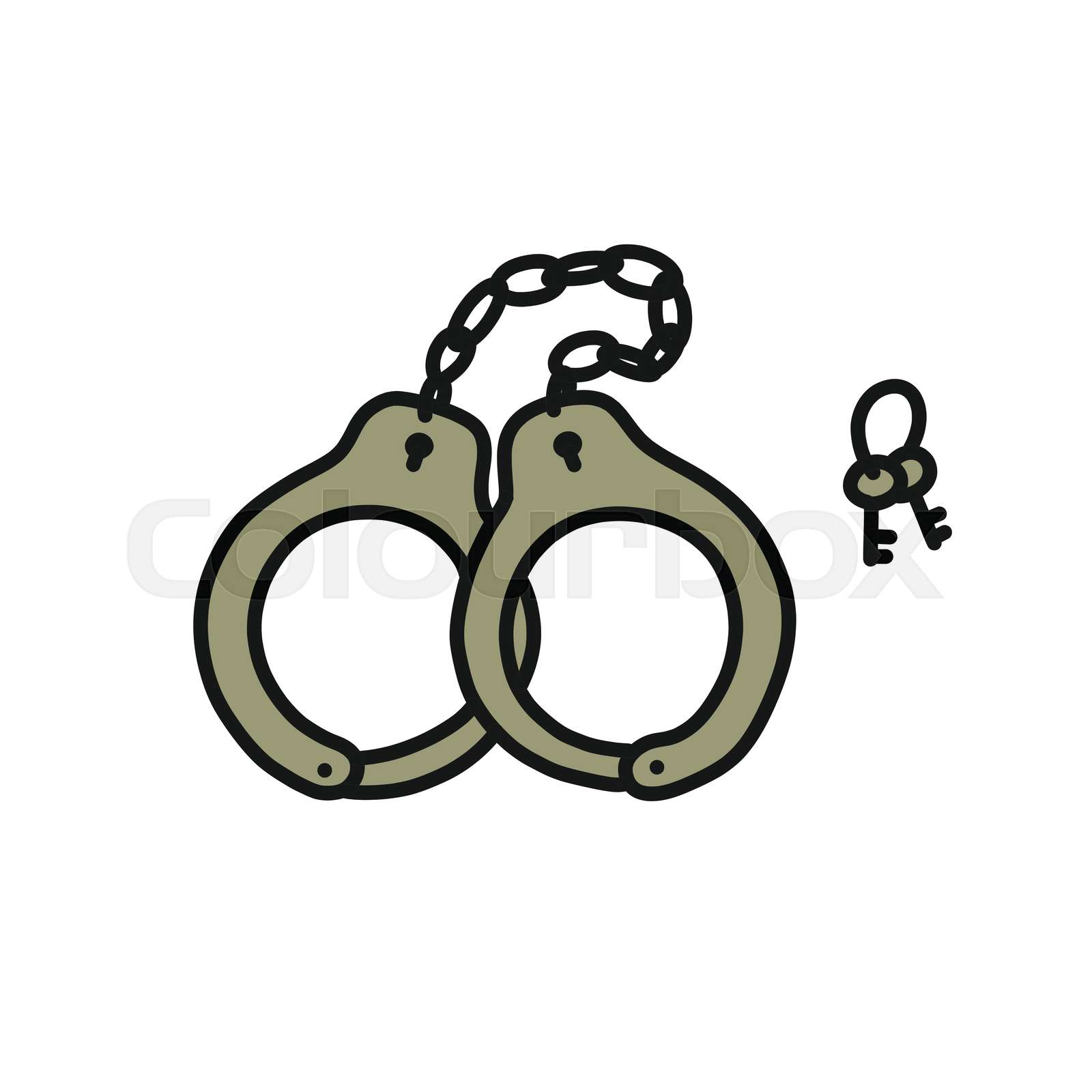 handcuffs doodle icon, vector illustration Stock vector Colourbox