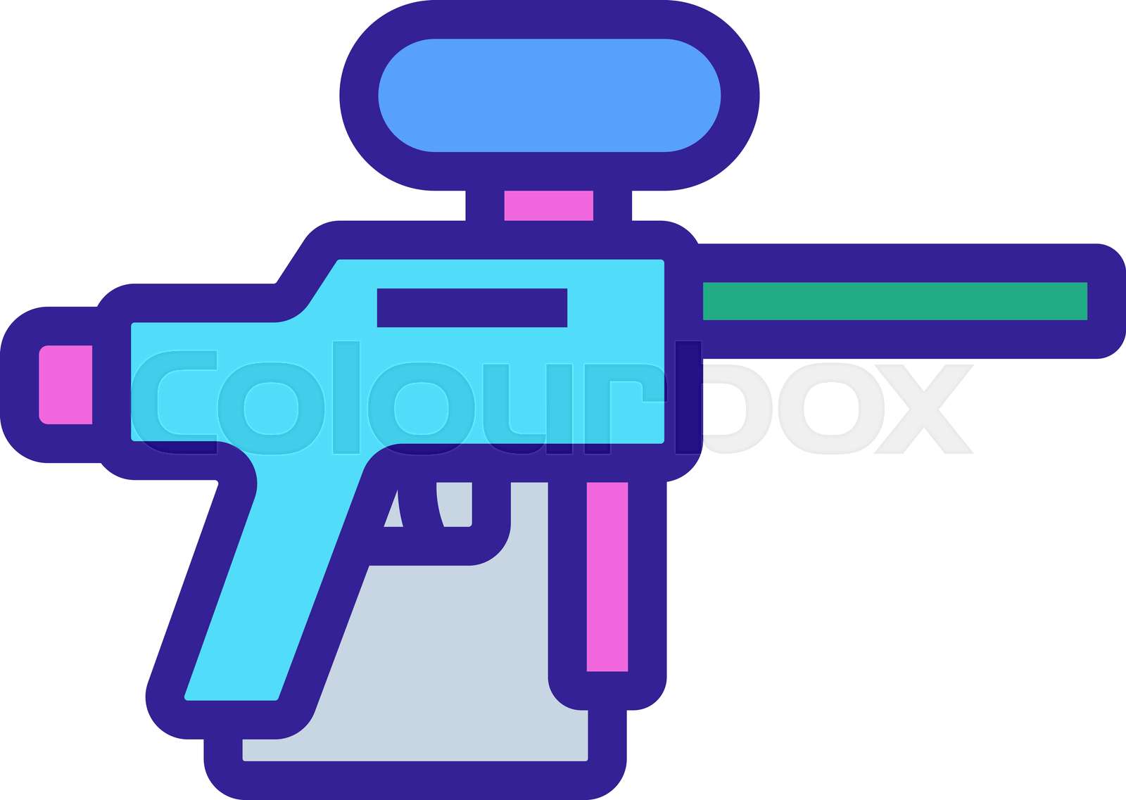 paintball gun icon vector outline illustration | Stock vector | Colourbox
